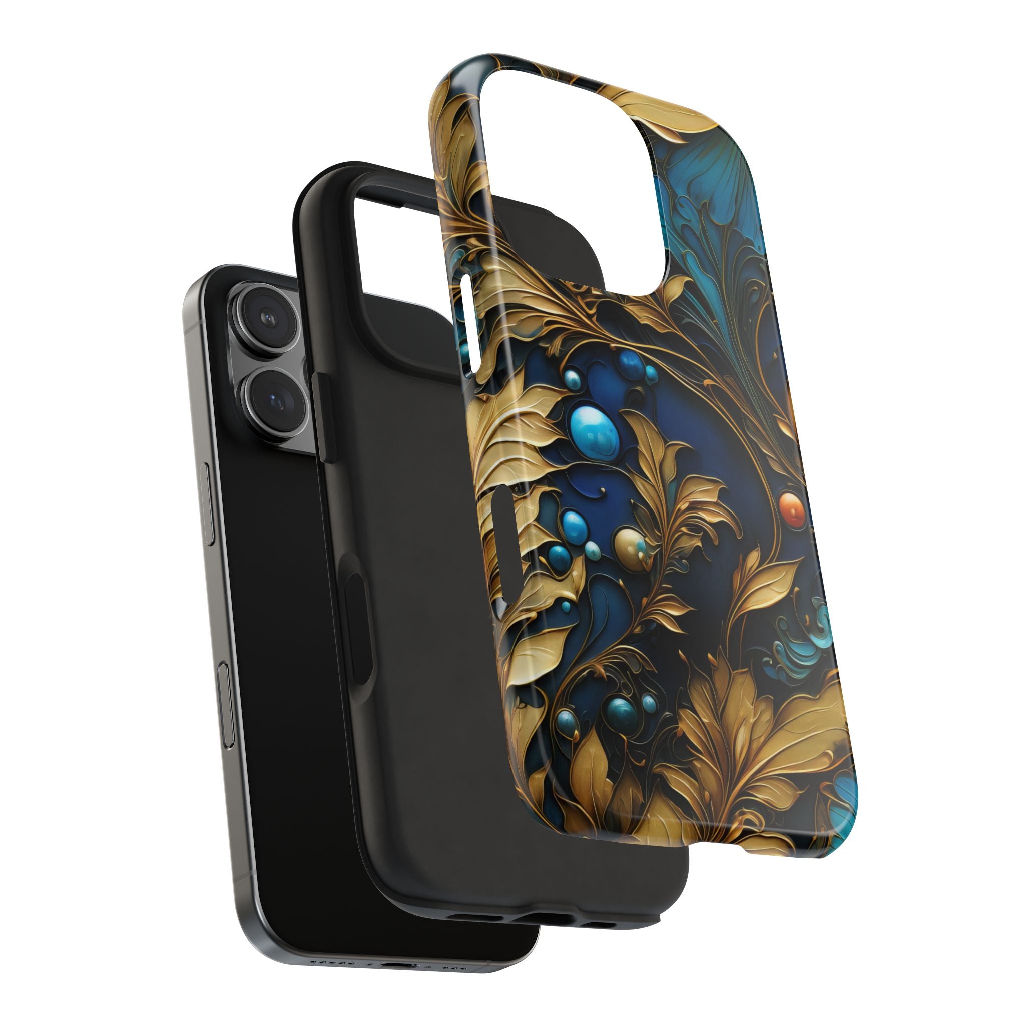 textured-art-nouveau-floral-tough-phone-case-cottagecore-iphone-case-unique-floral-phone-cover-vintage-style-iphone-case-prot