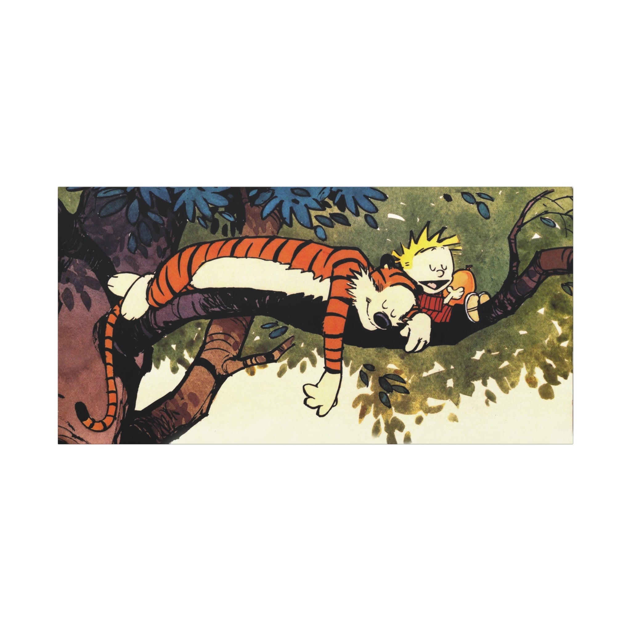 Calvin and Hobbes Canvas Wall Art - Nostalgic Comic Book Poster for Kids Room & Nursery Room Decor - Adventure Theme Print