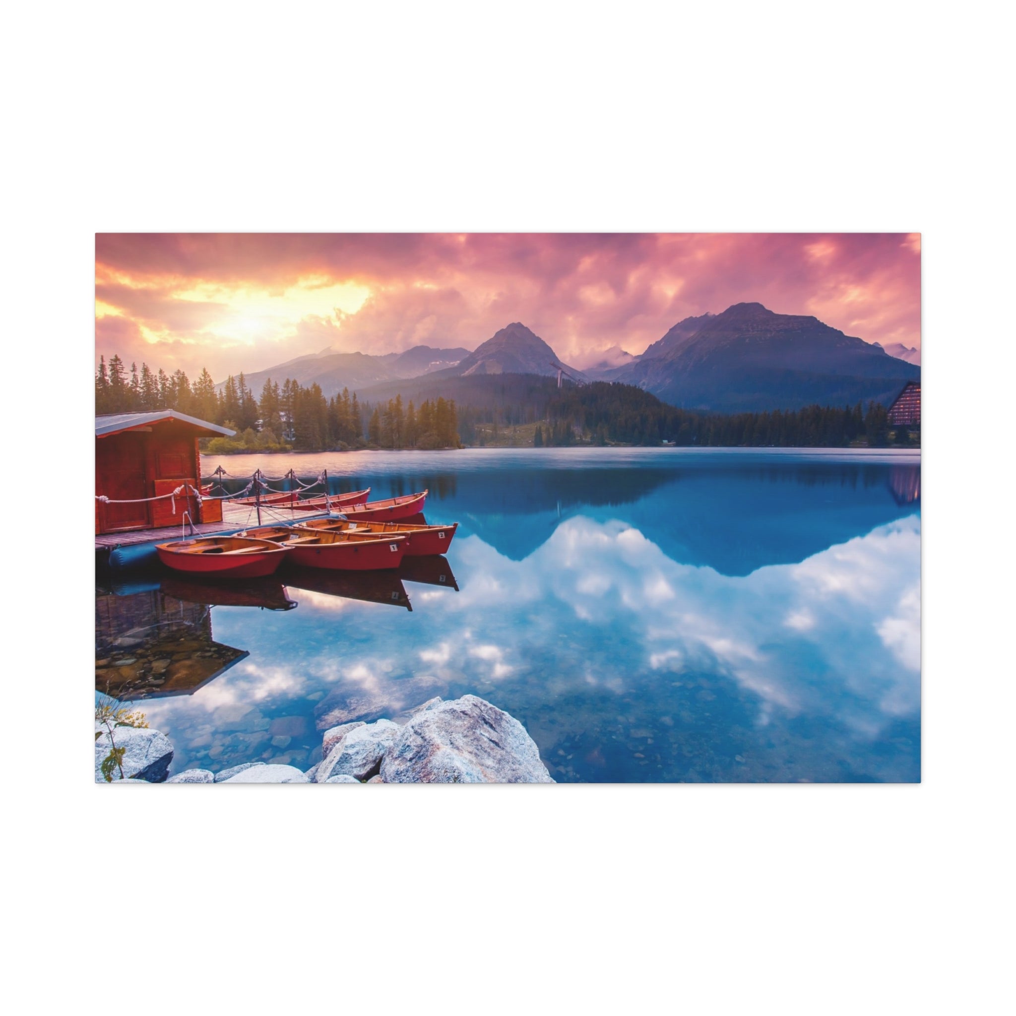 canvas-print-nature-sunrise-wall-art-lake-mountain-scenery-decor-stretched-matte-canvas-mountain-decor-home-decor-nature-wall