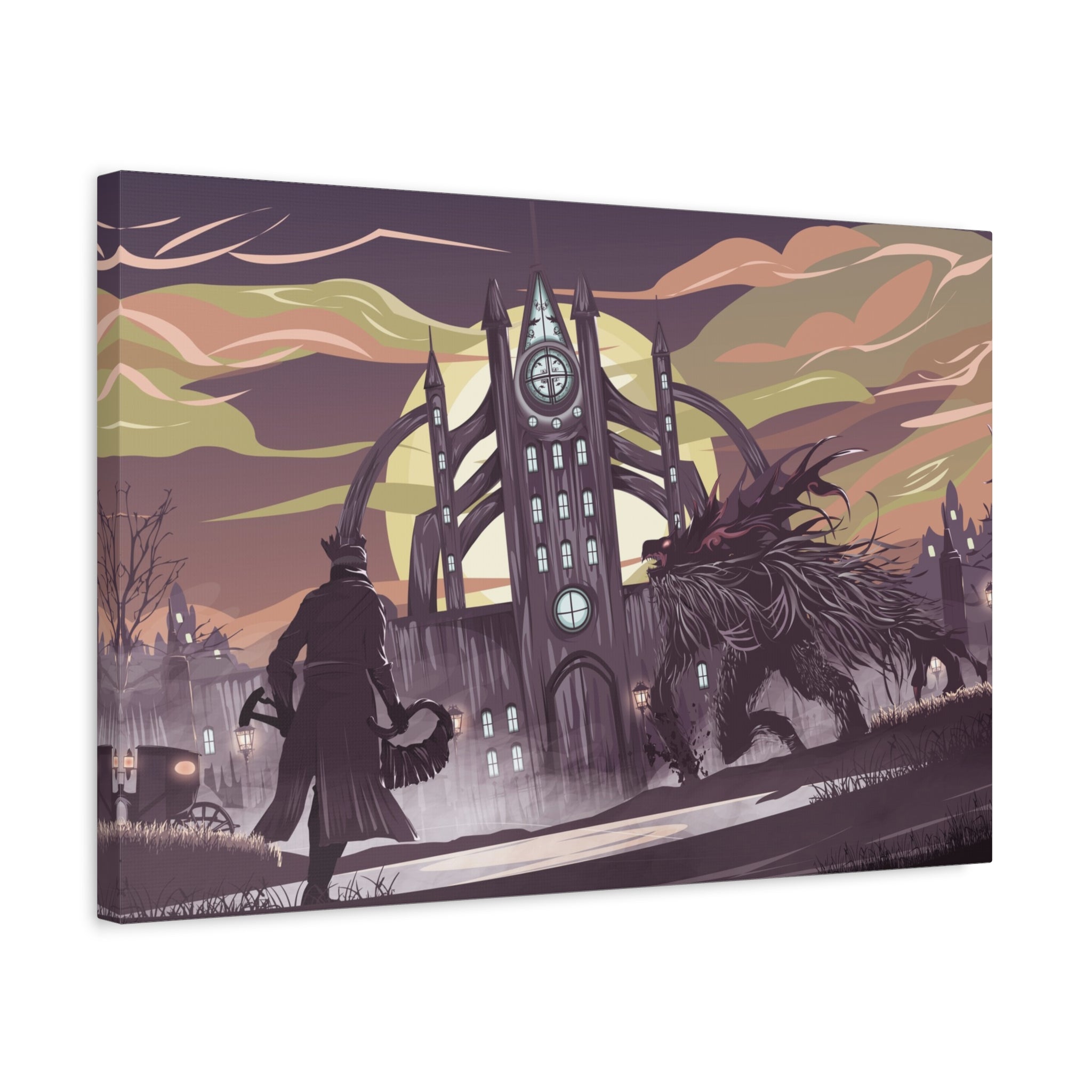 Bloodborne The Hunter Art Work Matte Canvas Wall Art — Stretched Home Decor, Game Wall Print