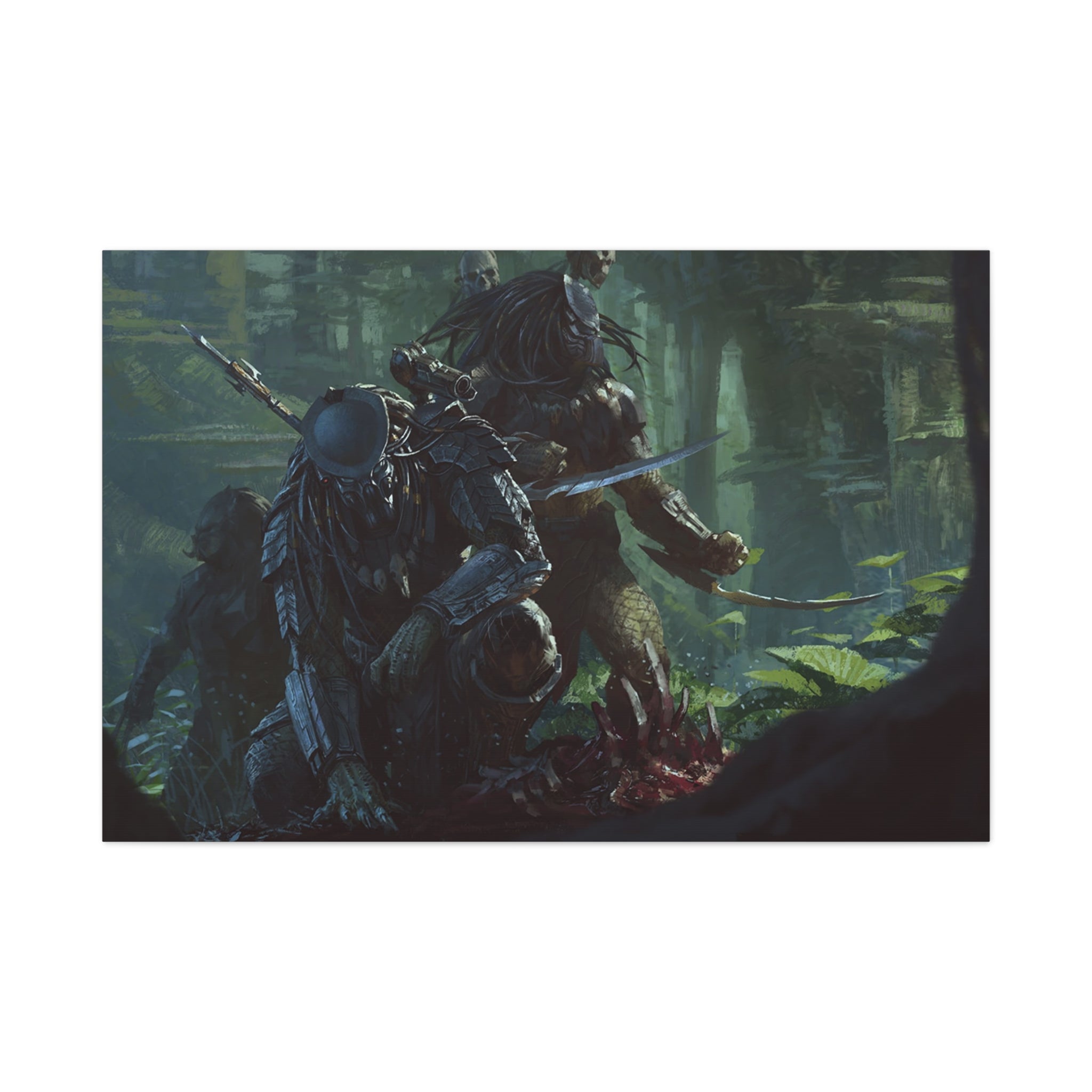 canvas-art-predator-alien-art-xenomorph-matte-canvas-print-stretched-wall-art-1-25-poster-sci-fi-home-decor