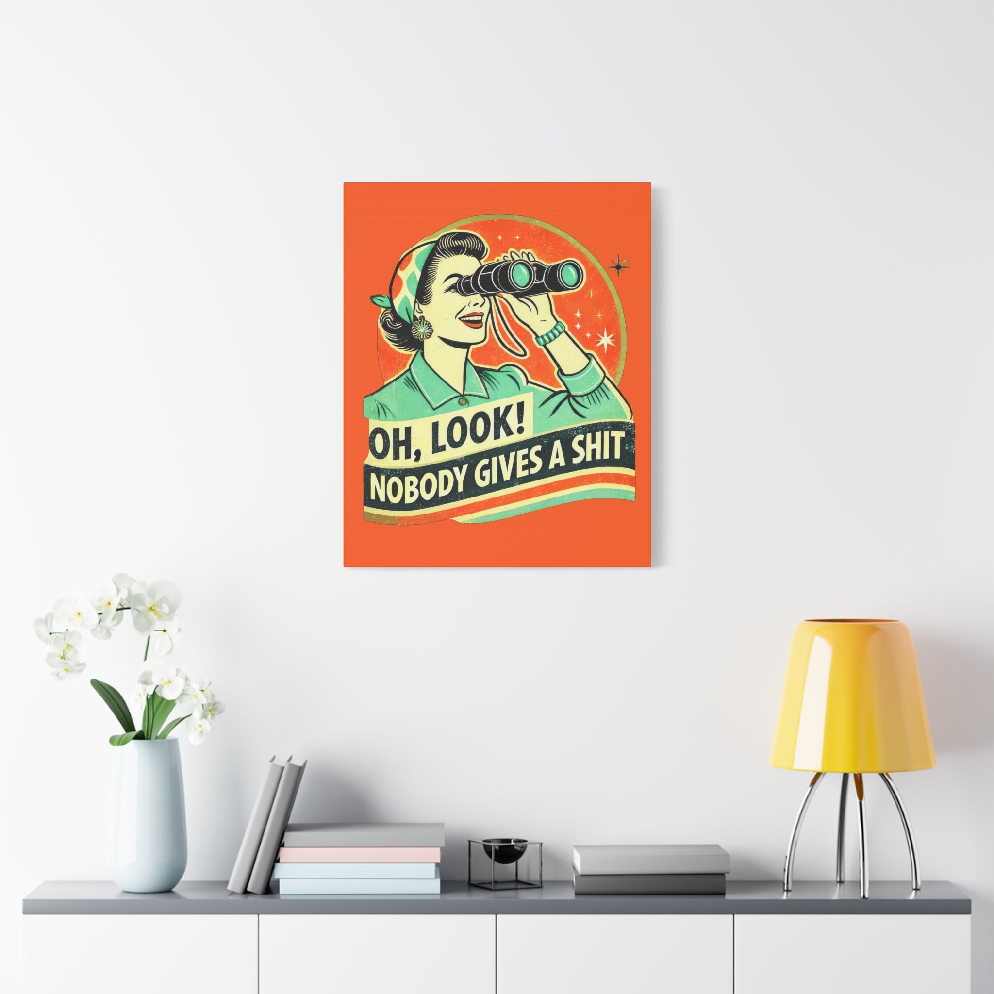 canvas-wall-art-funny-retro-woman-humorous-home-decor-matte-stretched-print-gift-for-her-vintage-style-poster-unique-wall