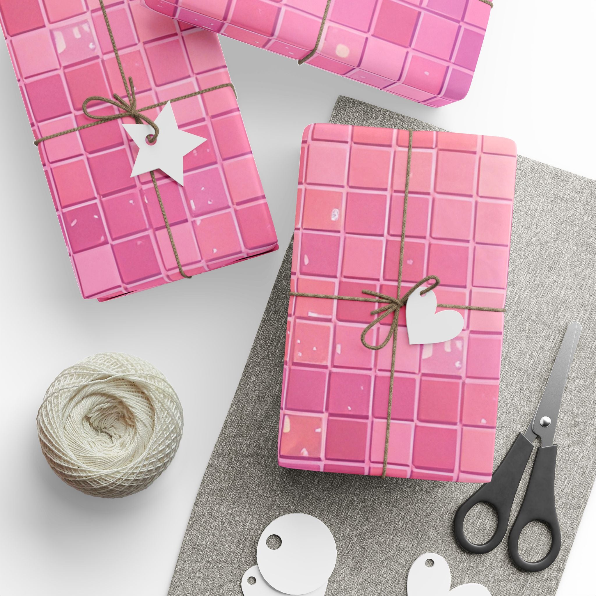 pastel-mosaic-wrapping-paper-pink-hologram-elegant-gift-wrap-for-special-occasions-birthdays-holidays-gift-wrap-wrapping-shee