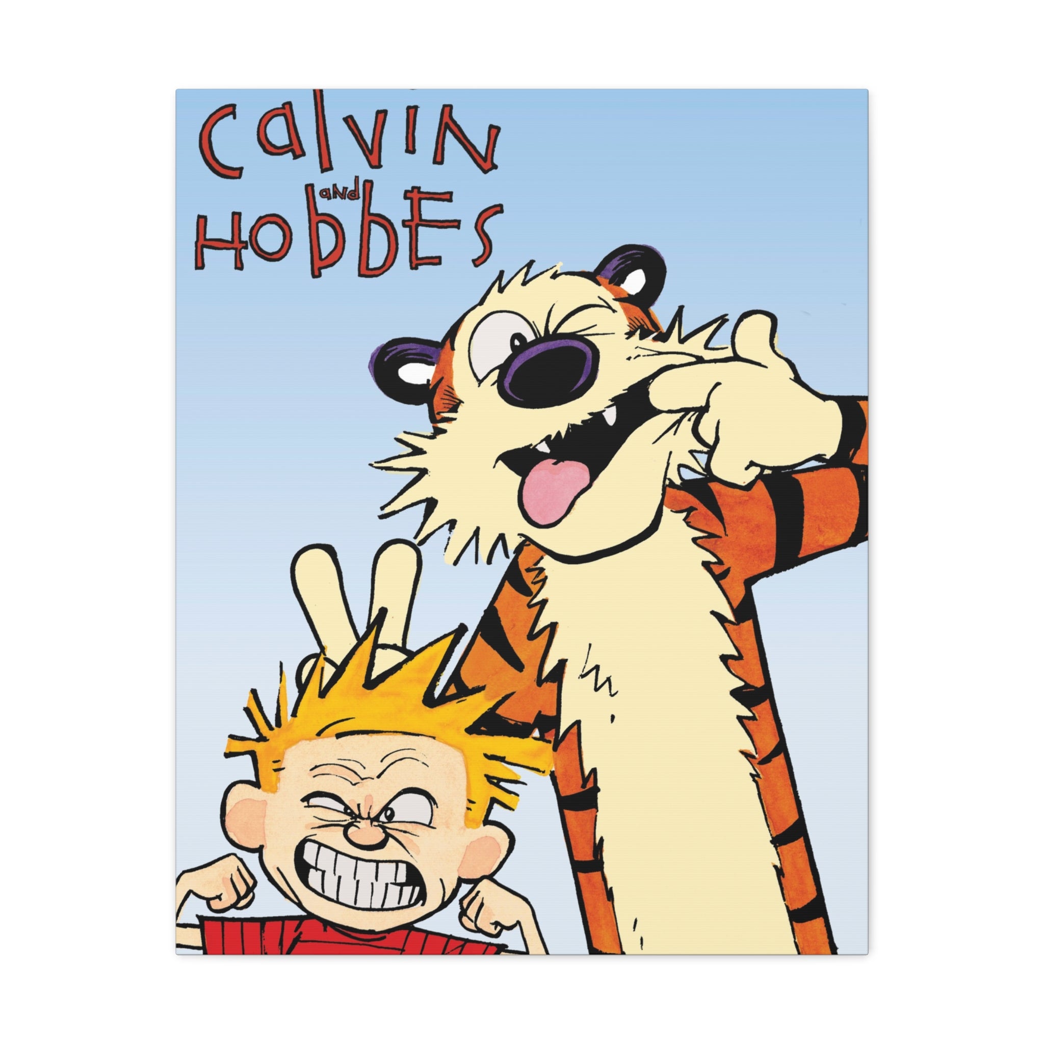Calvin and Hobbes Canvas Wall Art - Nostalgic Vertical Comic Strip Canvas for Kids Room & Nursery Decor - Friendship Adventure Theme Print