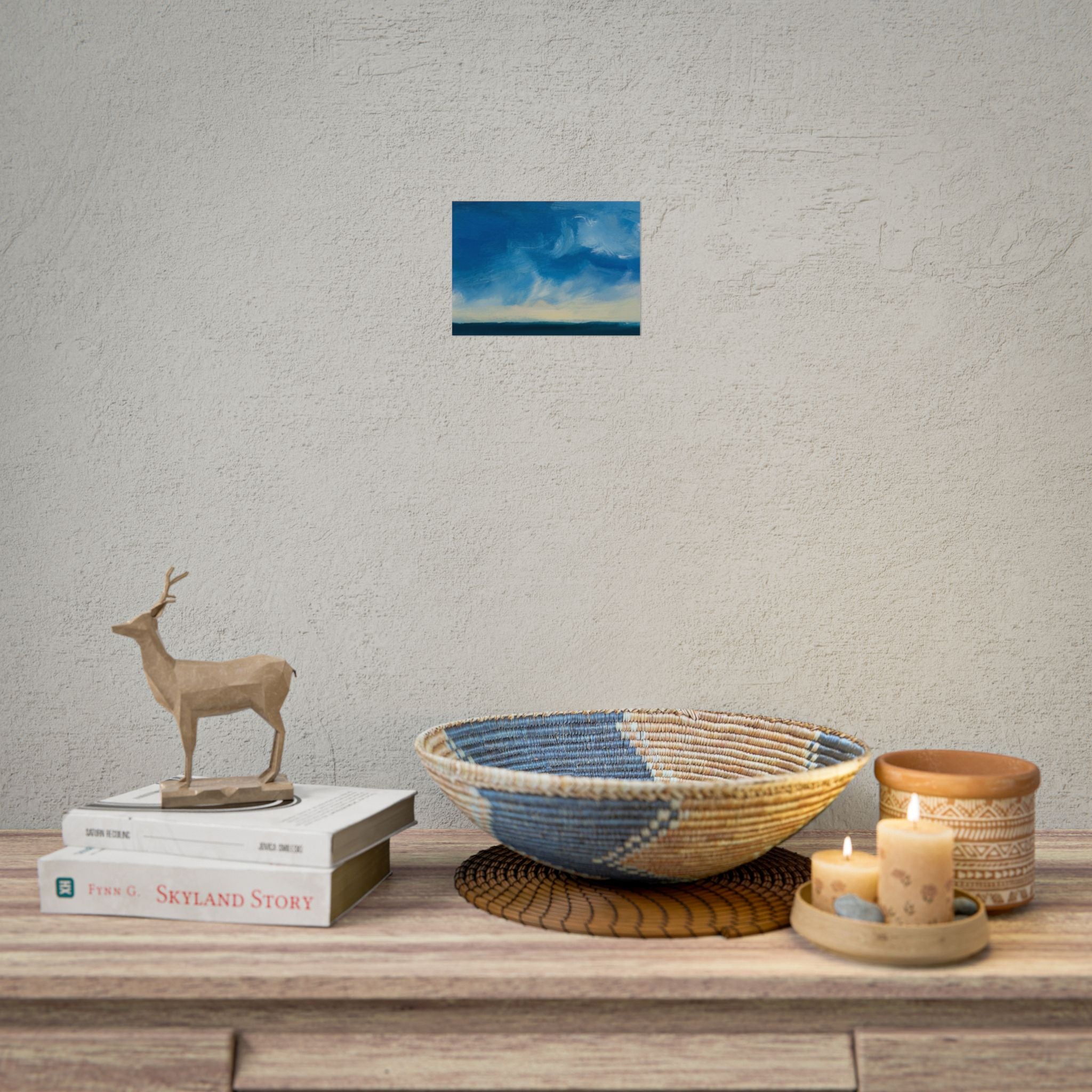 Blue Abstract Poster Print - Ocean and Sky, Home Decor, Office Wall Art, Gift for Art Lovers, Blue Room Decor, Abstract