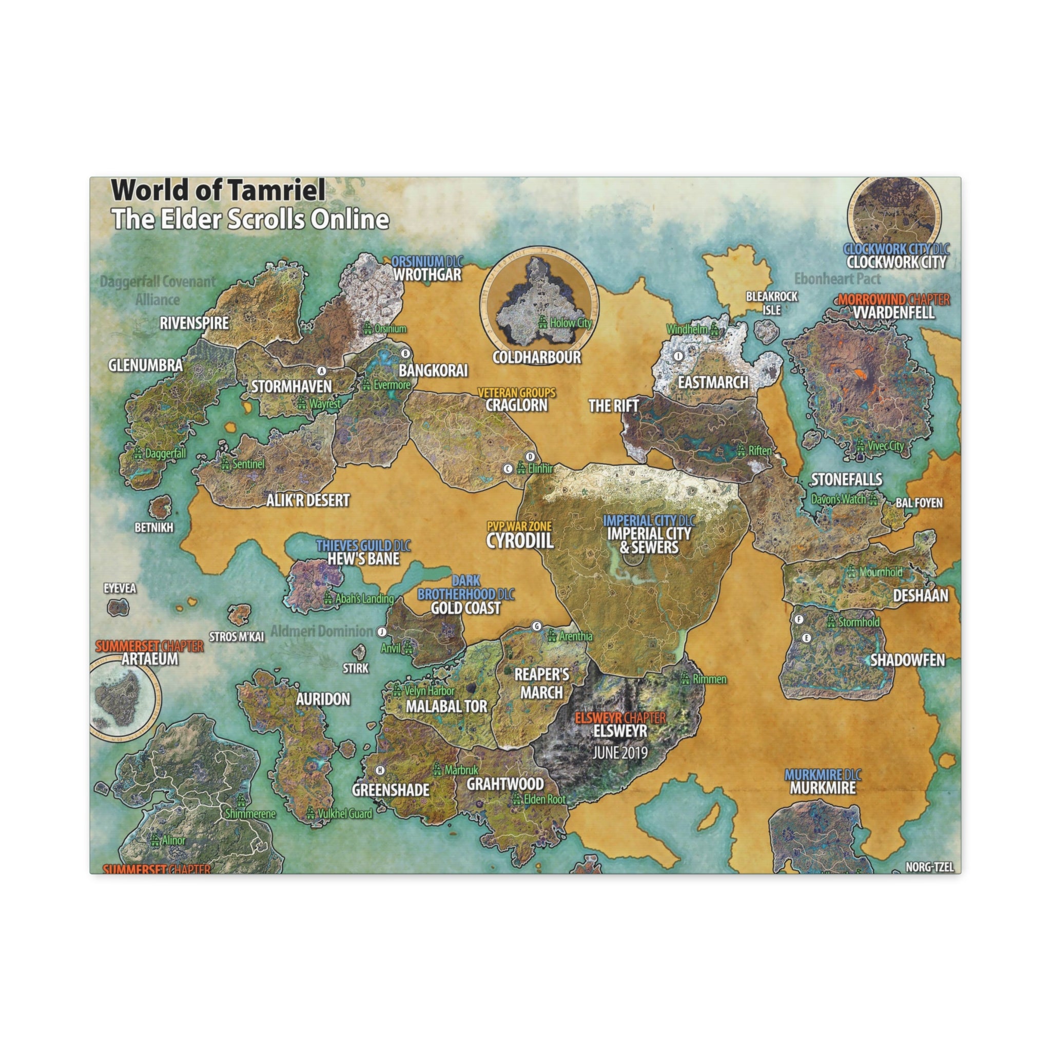 Skyrim World Map Tamriel, The Elder Scrolls Skyrim Canvas Wall Art - Dragon Game Canvas Print Room Decor, Gaming Wall Art, Skyrim Gift