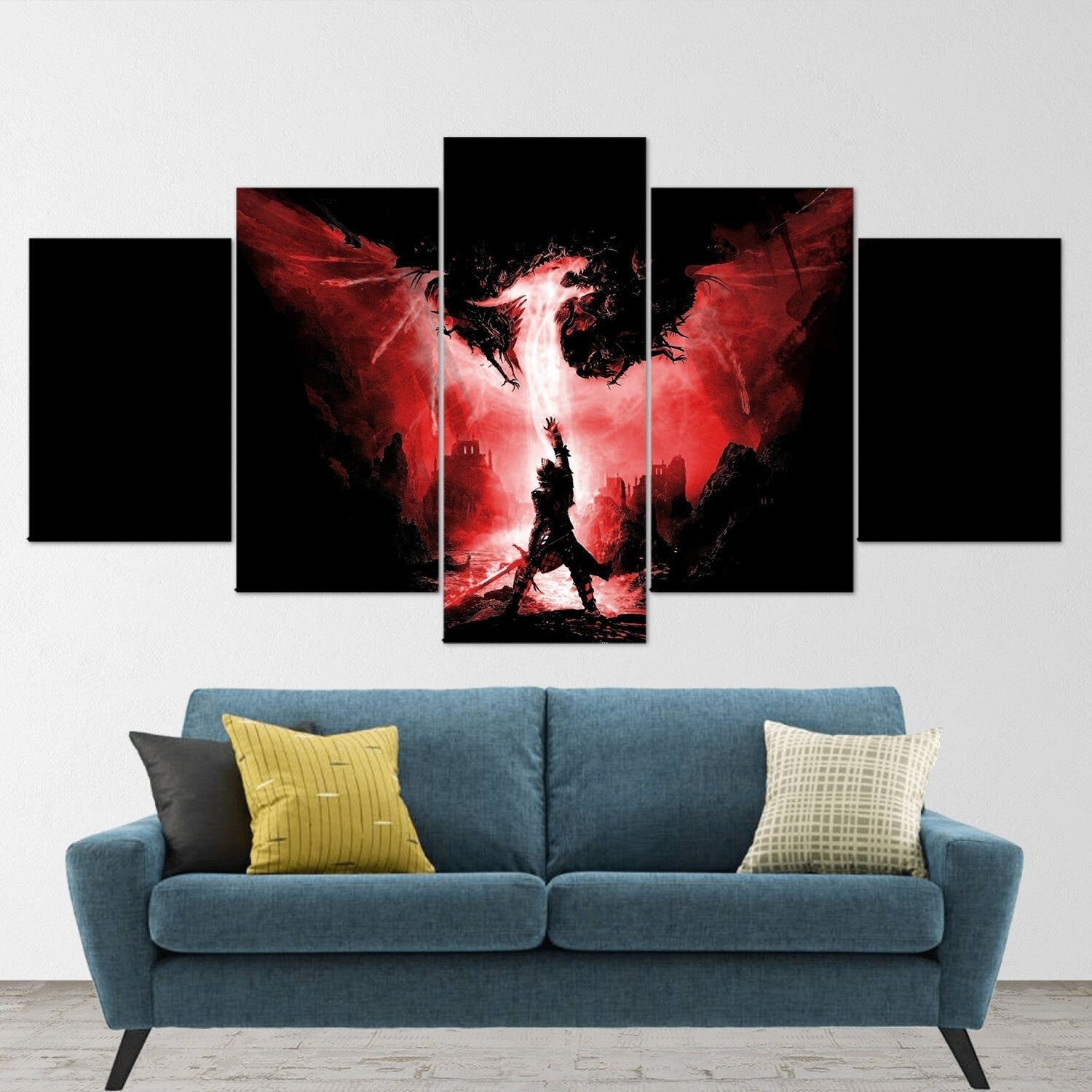 dragon-age-inquisitions-5-piece-canvas-wall-art-dragon-age-origins-dragon-age-wall-art-dragon-age-poster-dragon-age-2-5-panel