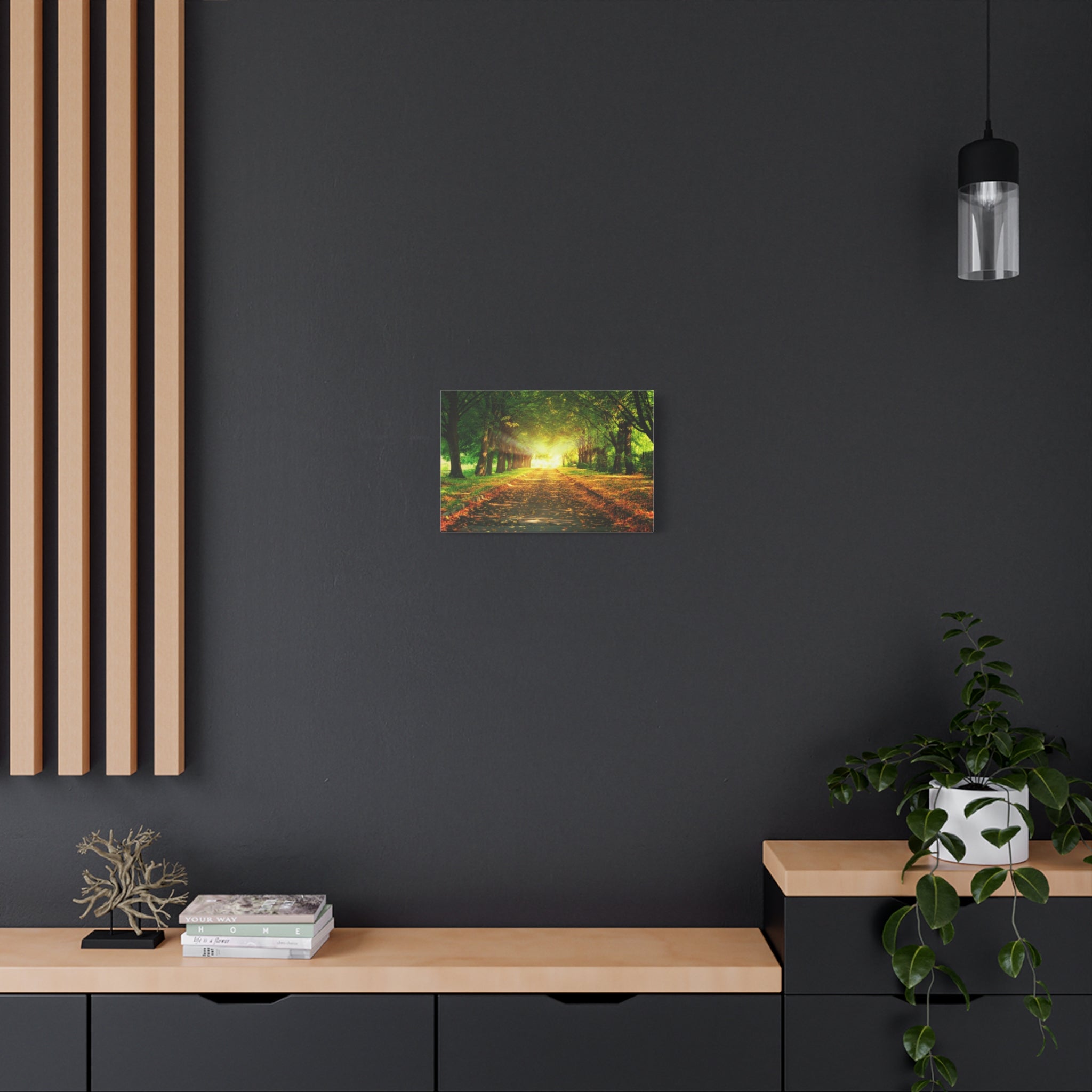 canvas-print-sunset-landscape-wall-art-nature-decor-fall-trees-living-room-decor-road-leaves-autumn-decor-fall-canvas