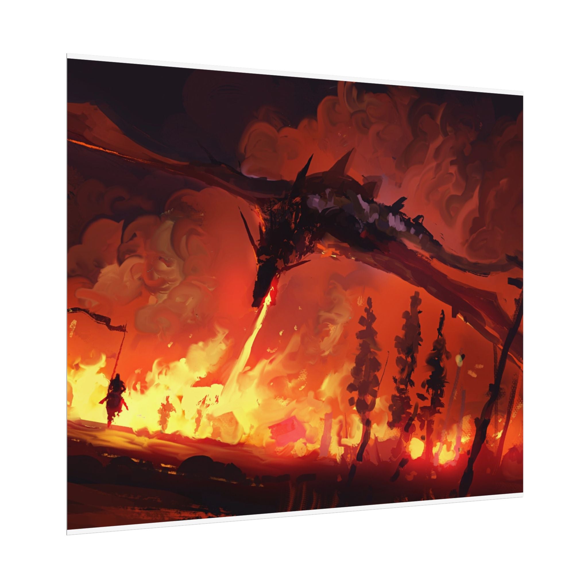 dragon-fire-rolled-poster-fantasy-art-print-mythical-creature-room-decor-dungeons-and-dragons-wall-art-magical-poster-print-m