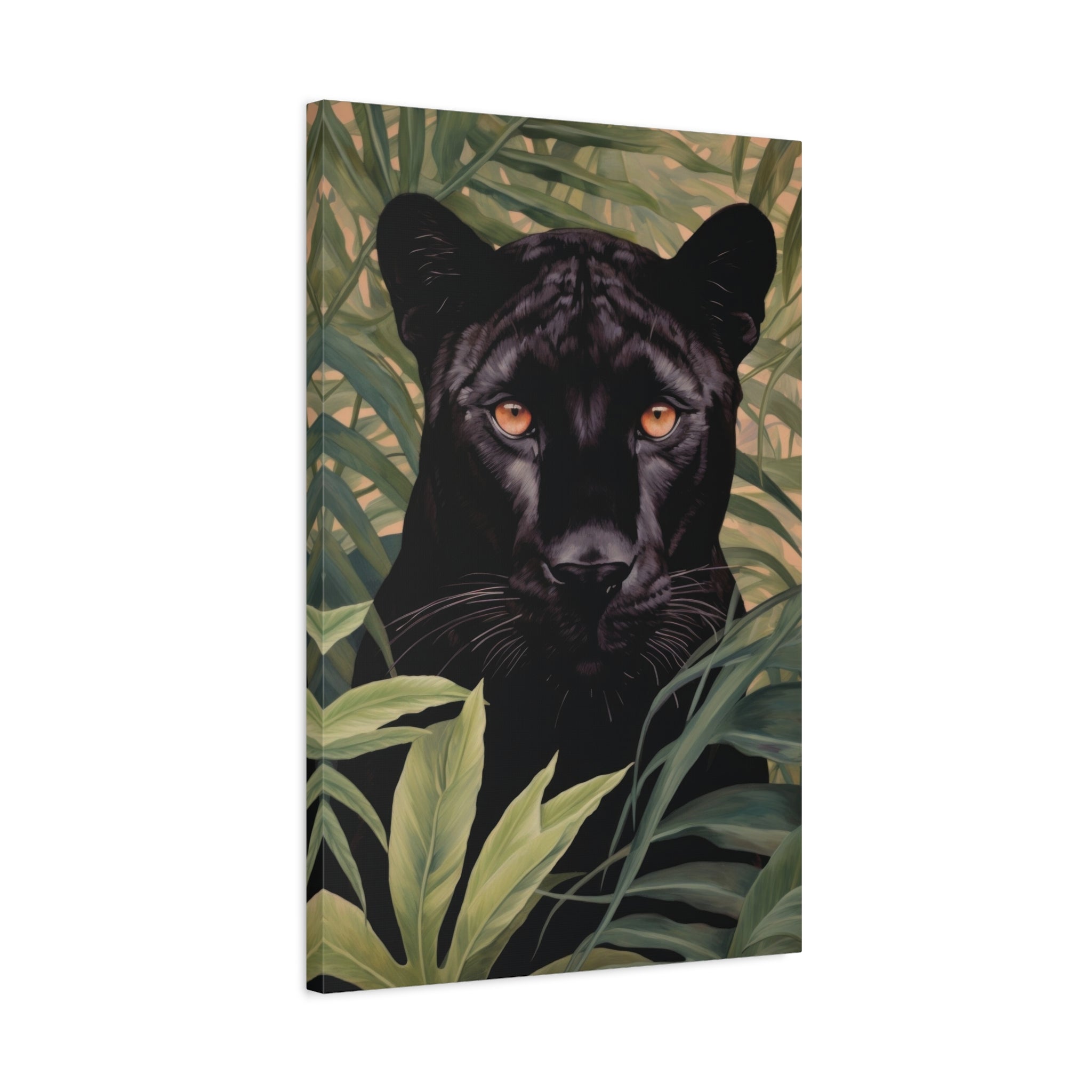 canvas-wall-art-black-panther-in-jungle-african-animal-decor-print-matte-stretched-canvas-wall-hanging-wildlife-theme