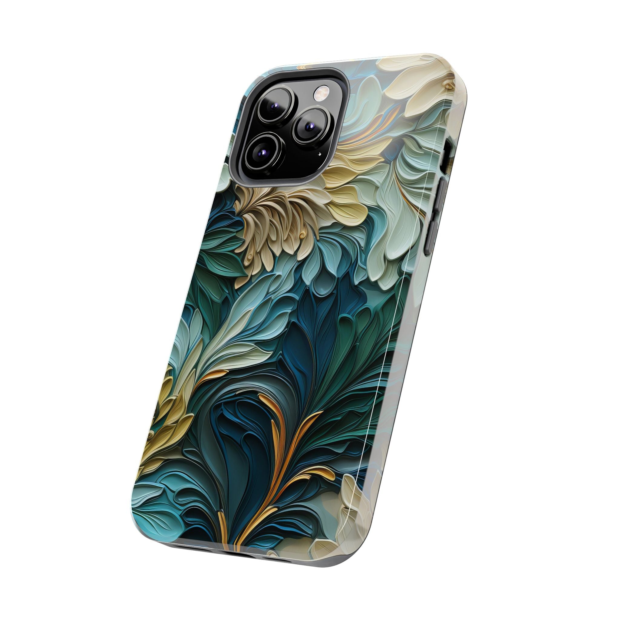 textured-art-nouveau-floral-tough-phone-case-cottagecore-iphone-case-unique-floral-phone-cover-vintage-style-iphone-case-prot