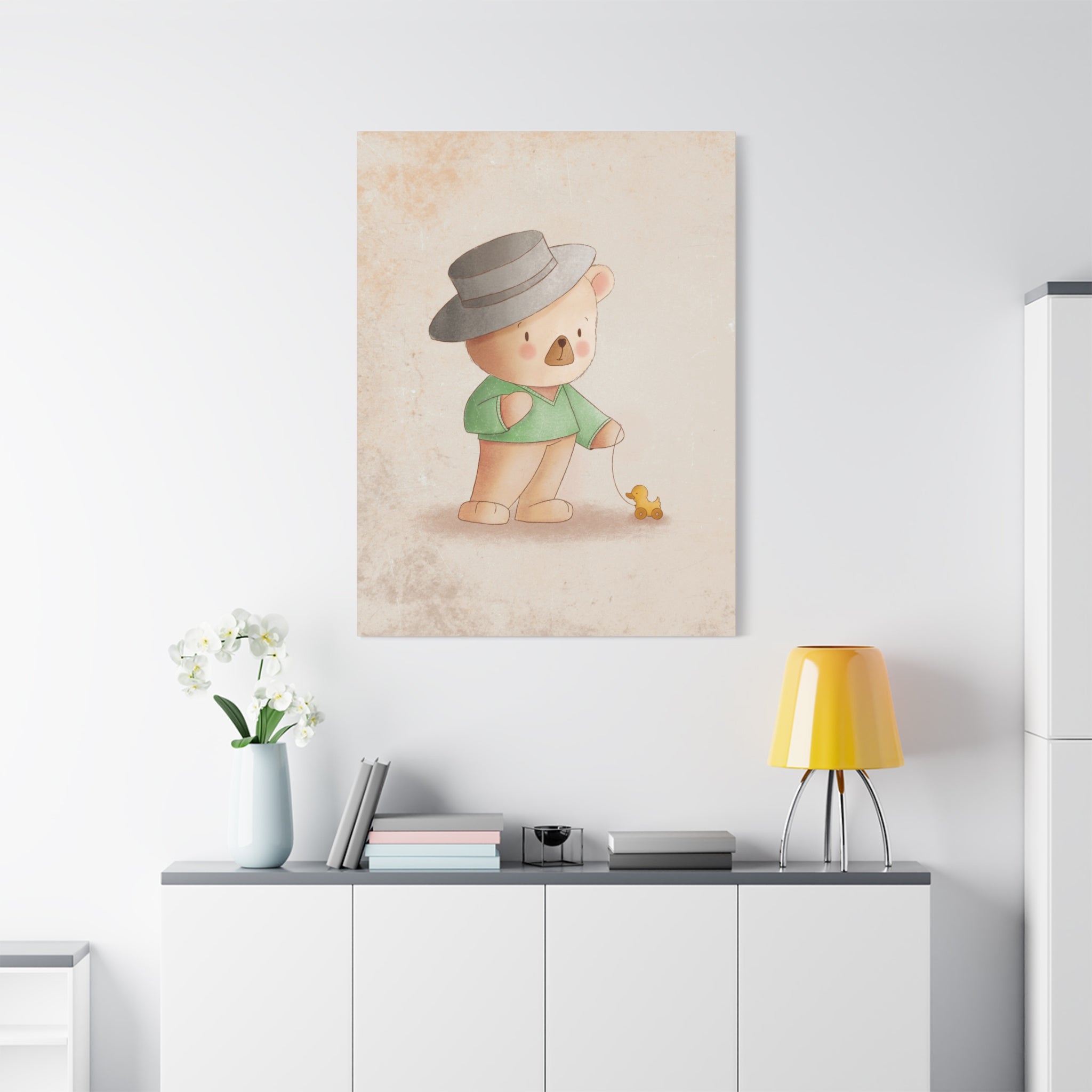 canvas-wall-art-cute-bear-nursery-decor-baby-bear-print-stretched-canvas-nursery-art-cute-bear-decoration-baby-nursery-cute-a