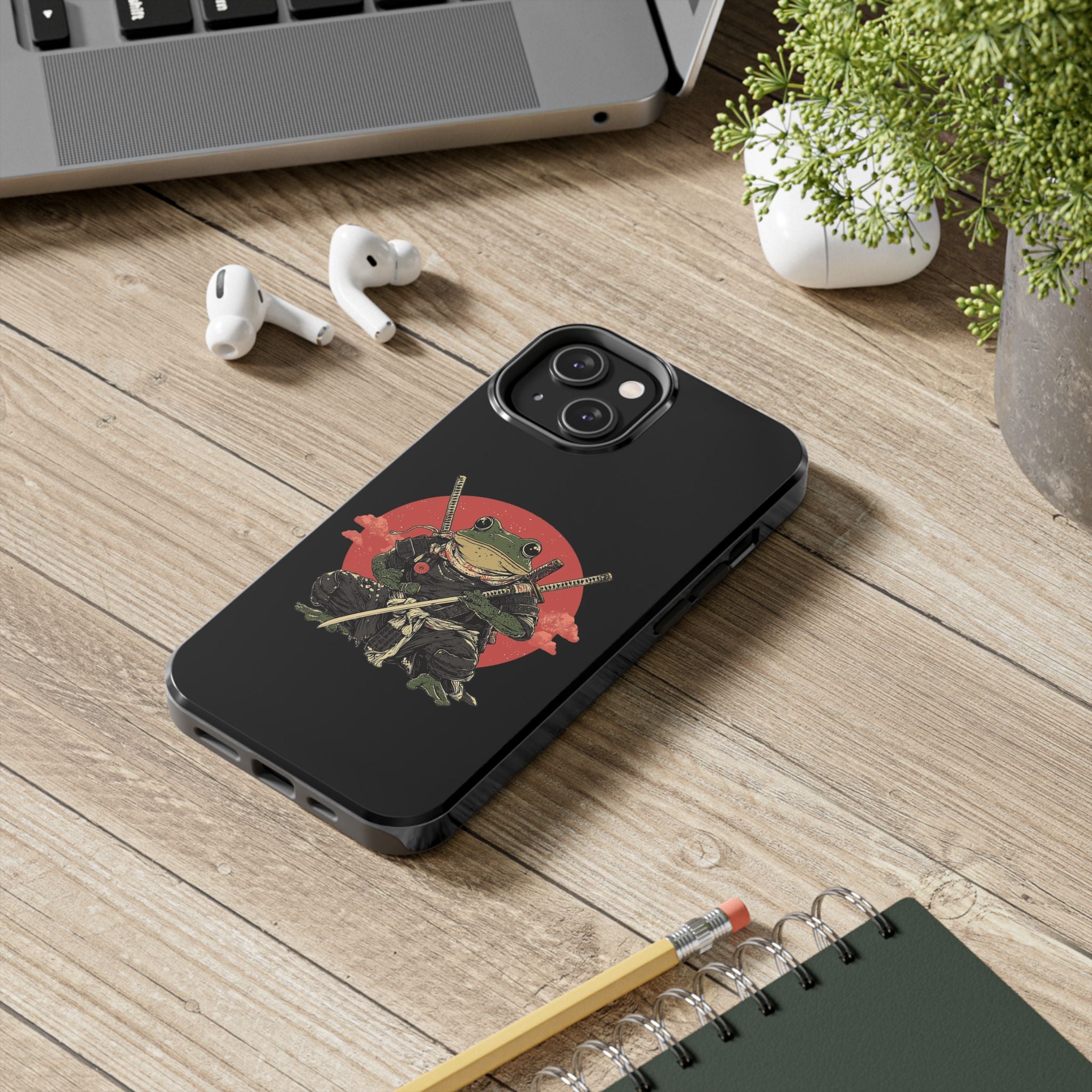 retro-vintage-ninja-frog-iphone-tough-case-red-sun-japanese-samurai-frog-design-ninja-warrior-black-iphone-hard-cover