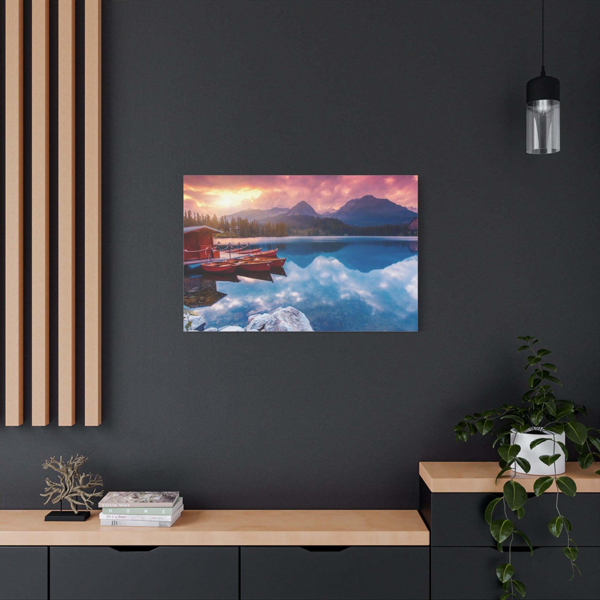 canvas-print-nature-sunrise-wall-art-lake-mountain-scenery-decor-stretched-matte-canvas-mountain-decor-home-decor-nature-wall