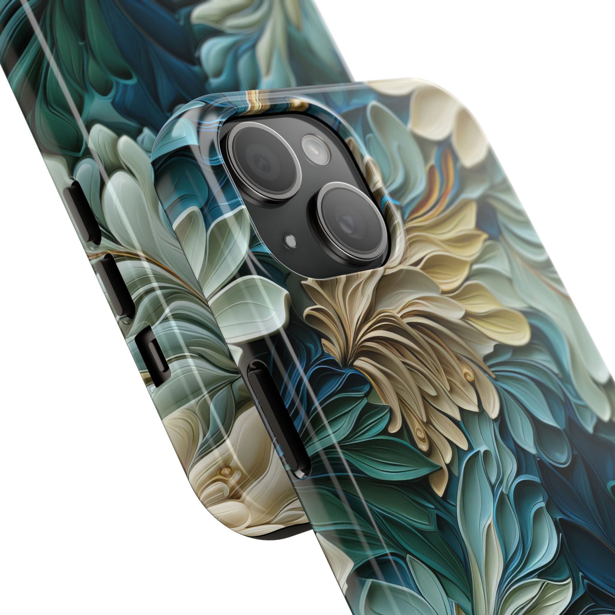 textured-art-nouveau-floral-tough-phone-case-cottagecore-iphone-case-unique-floral-phone-cover-vintage-style-iphone-case-prot