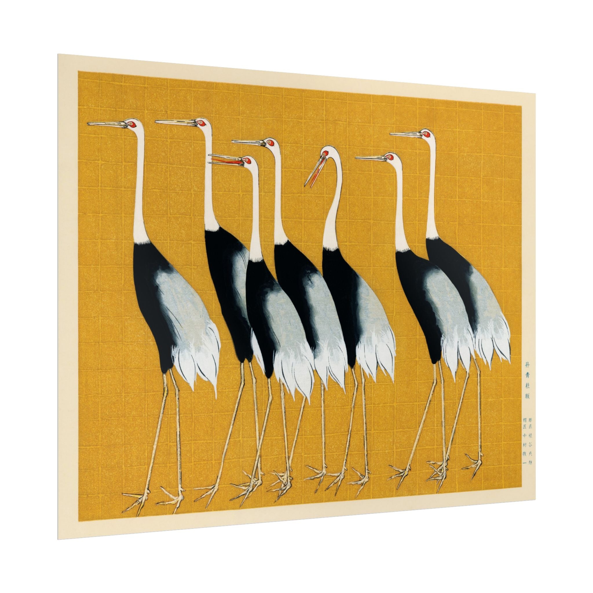 Japanese Red Crown Crane Poster Wall Art, Home Decor, Housewarming Gift, Poster Print, Japanese Poster Wall Decor