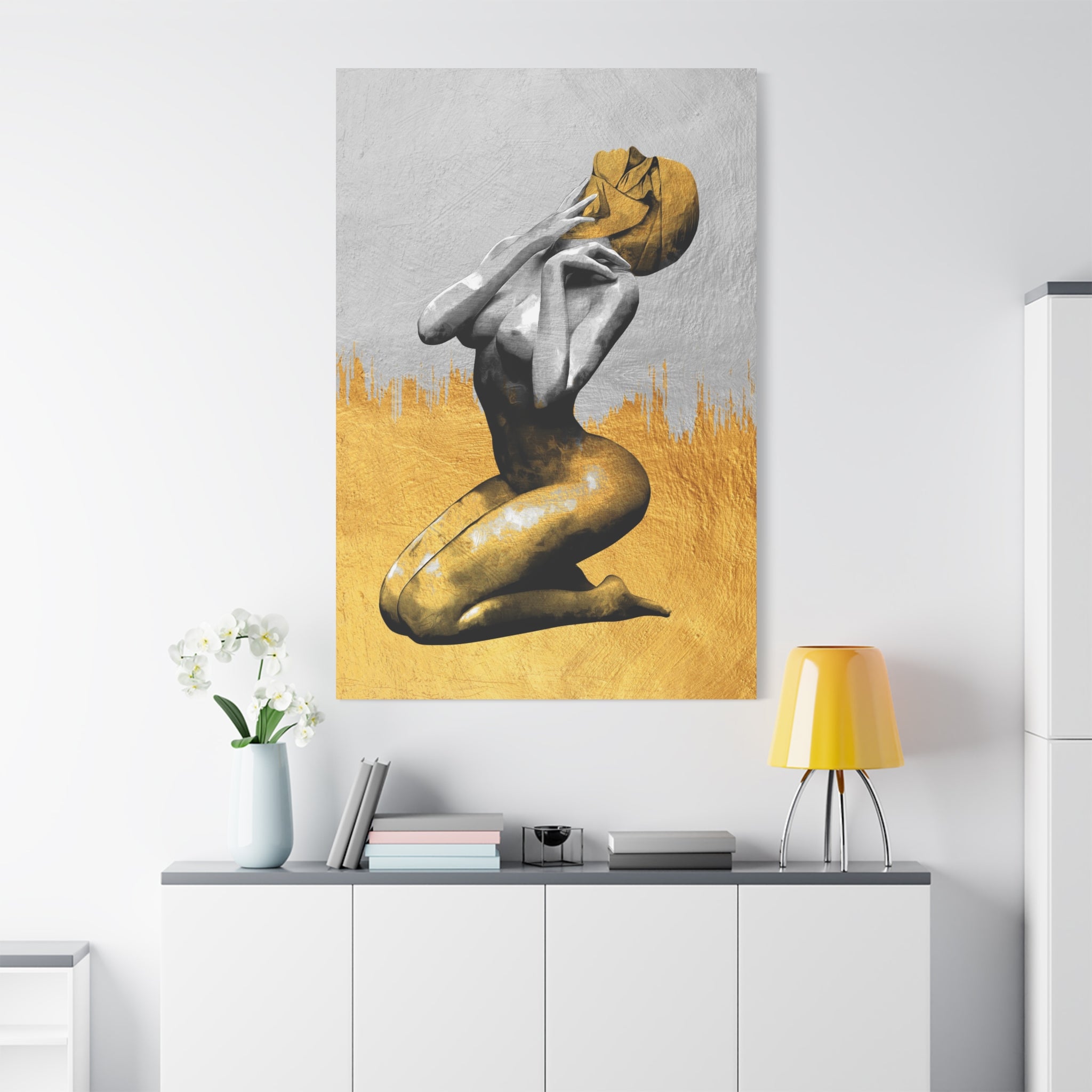 canvas-print-modern-art-nude-art-golden-decor-stretched-matte-canvas-wall-art-for-living-room-alternative-art-print-artwork
