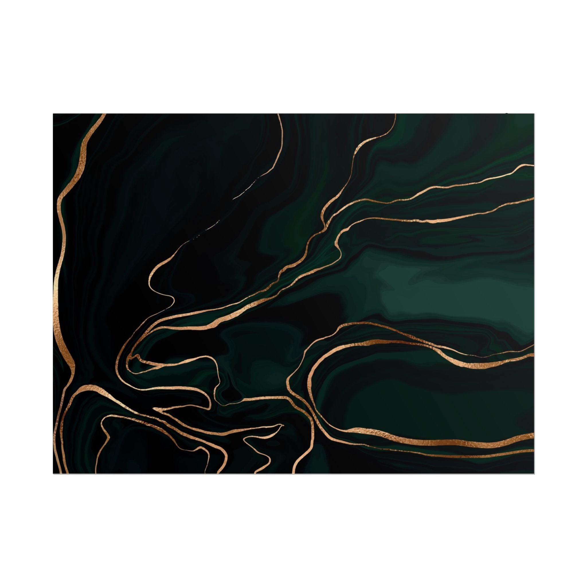 Abstract Green Gold Poster Print - Wall Art, Home Decor, Office Decor, Green Canvas Bedroom, Modern Art, Green Print