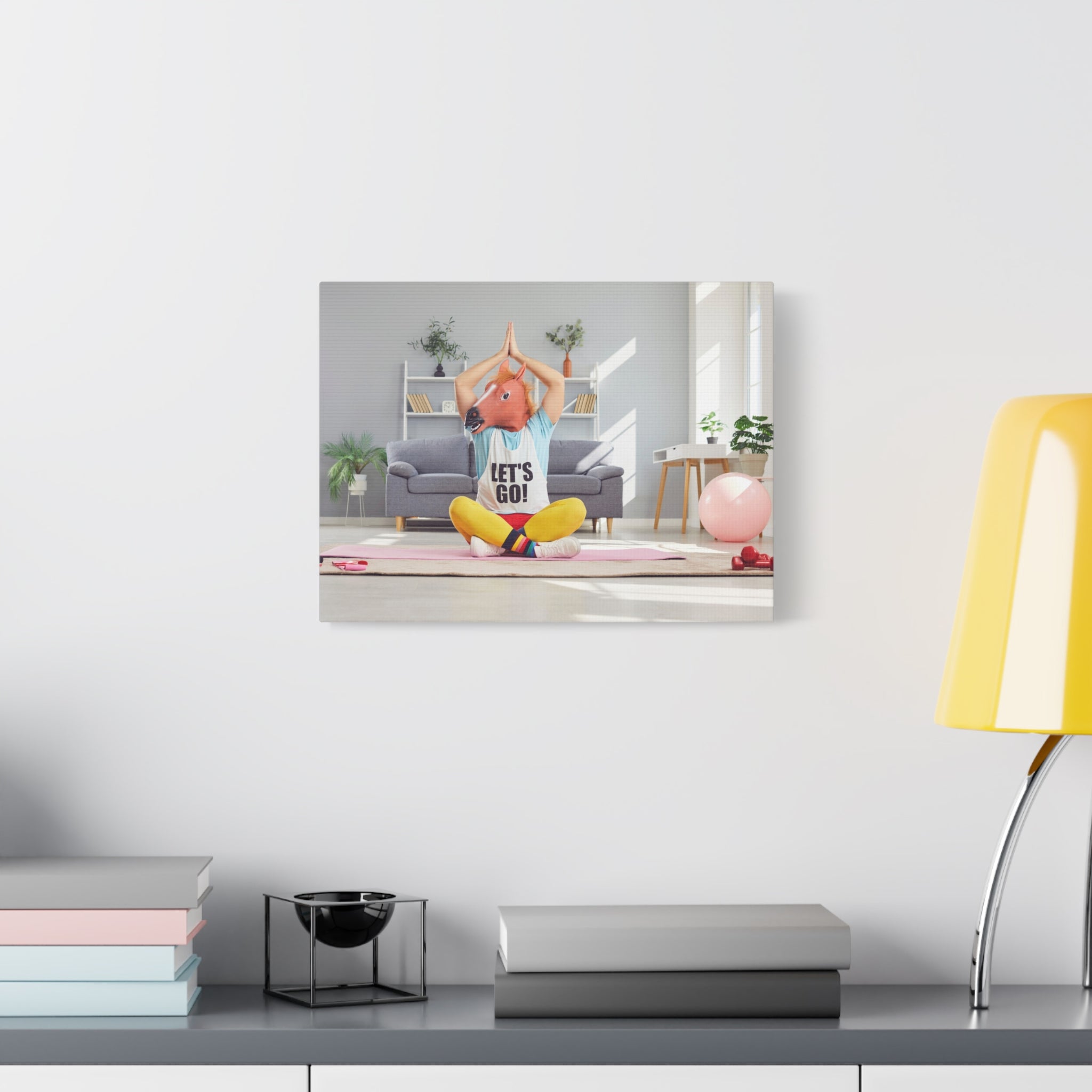 yoga-canvas-funny-horse-mask-matte-wall-art-stretched-decoration-home-decor-gift-poster-print-artwork