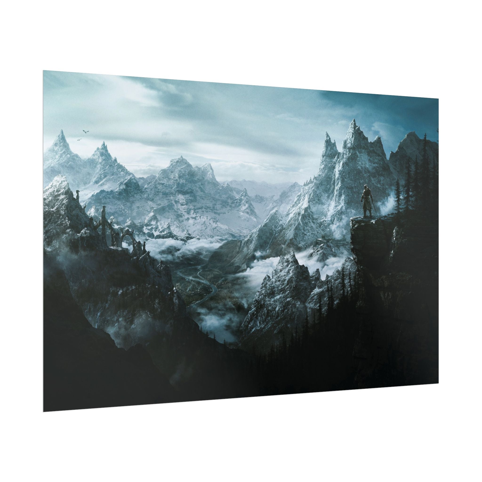 the-elder-scrolls-skyrim-dragon-poster-wall-art-viking-warrior-game-poster-print-room-decor-gaming-decor-skyri