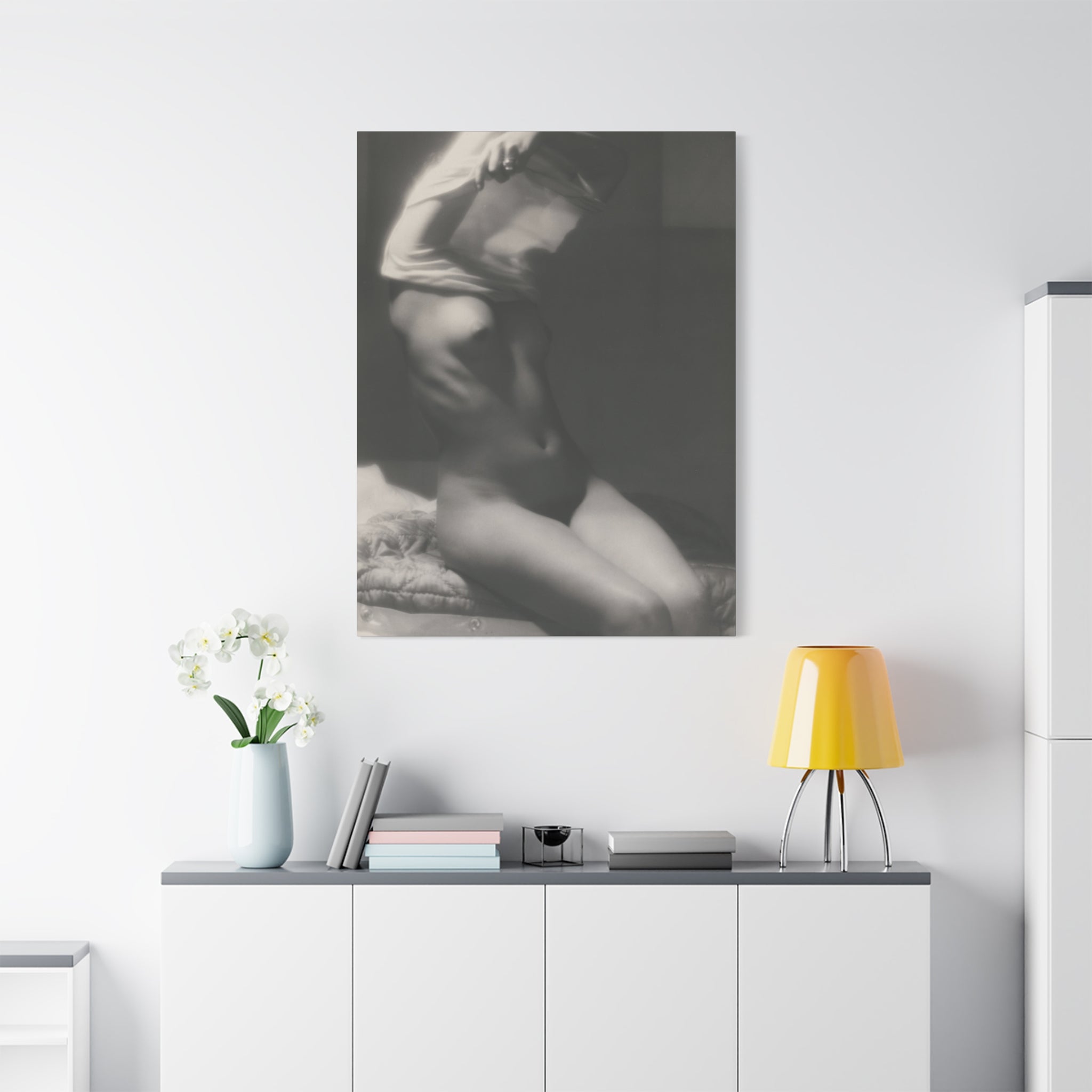 canvas-print-vor-dem-schlafen-gehen-by-michael-heumuller-black-and-white-photography-nude-art-wall-decor-stretched-canvas-art