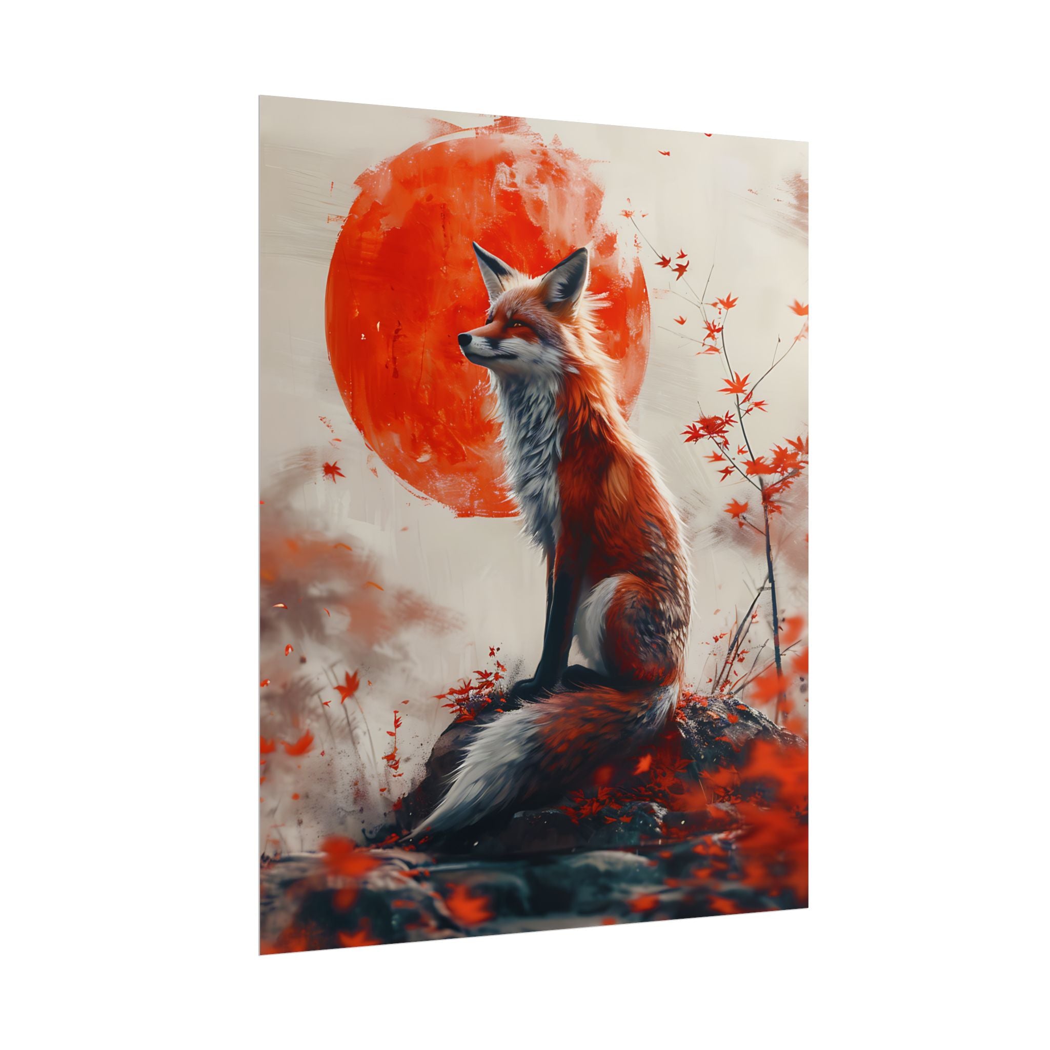 red-fox-poster-print-fantasy-decor-wildlife-wall-art-red-sun-home-decor-animal-lover-gift-nature-print-fantasy-art-decor