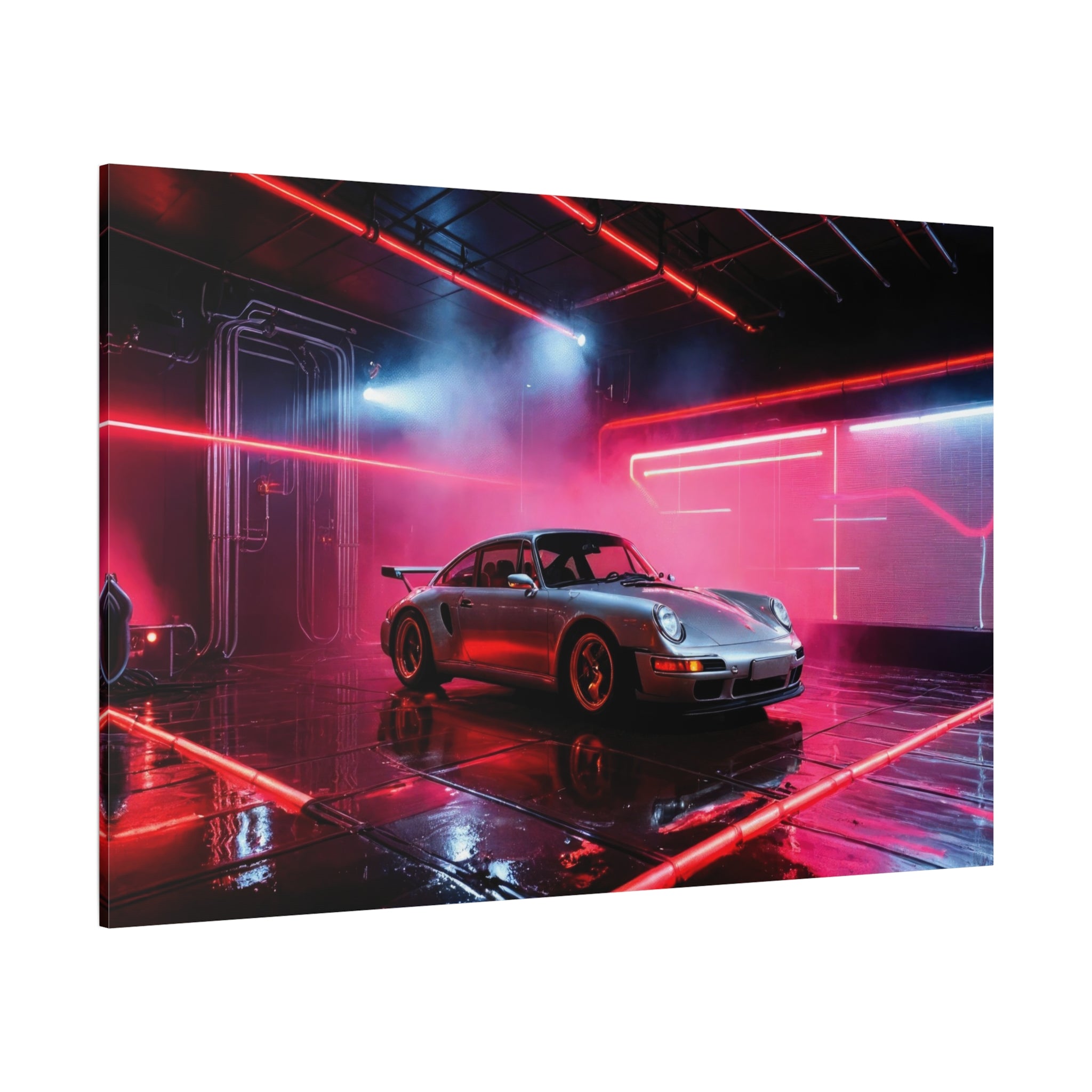 canvas-print-wall-art-porsche-911-red-gt3r-neon-supercar-poster-matte-canvas-decor-stretched-large-canvas-wall-art