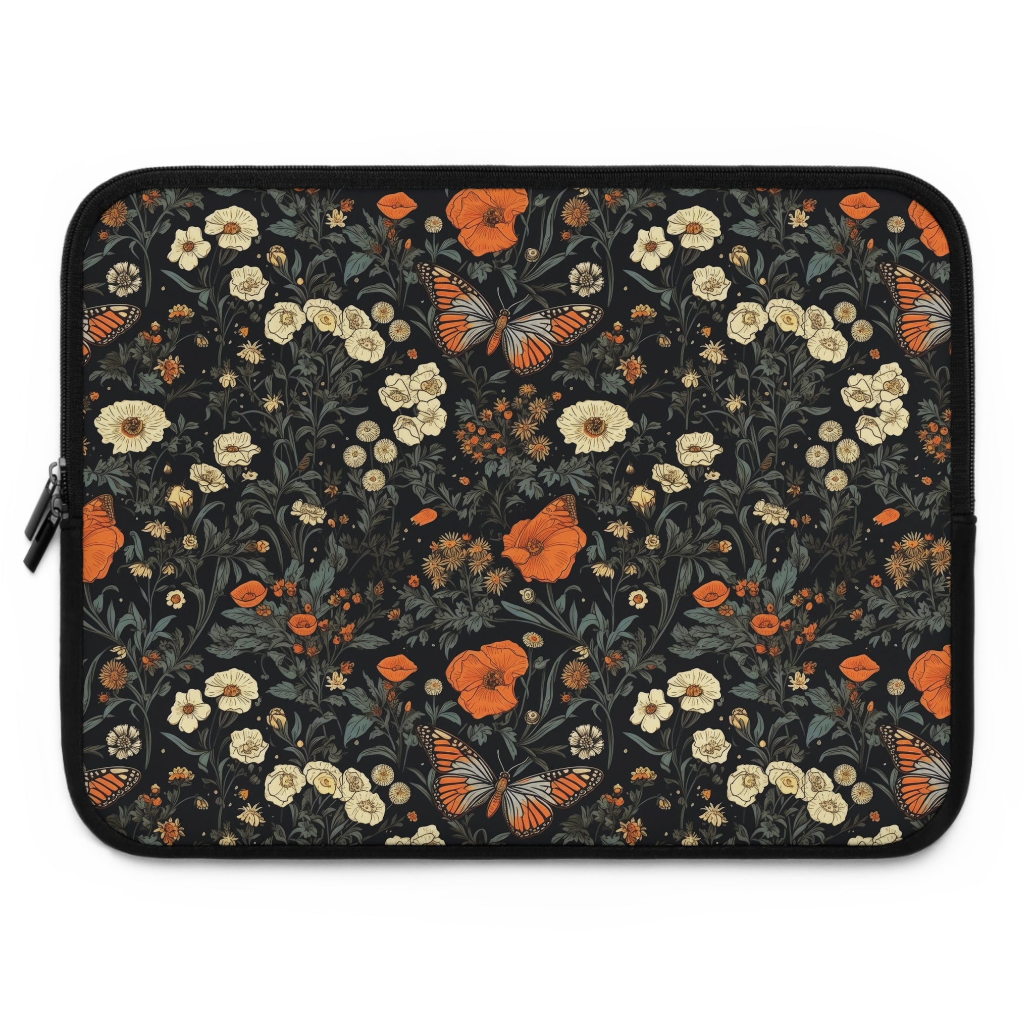 copy-of-laptop-sleeve-cottagecore-dark-flowers-monarch-butterfly-sleeve-macbook-air-sleeve-floral-computer-bag-tech-case-tabl