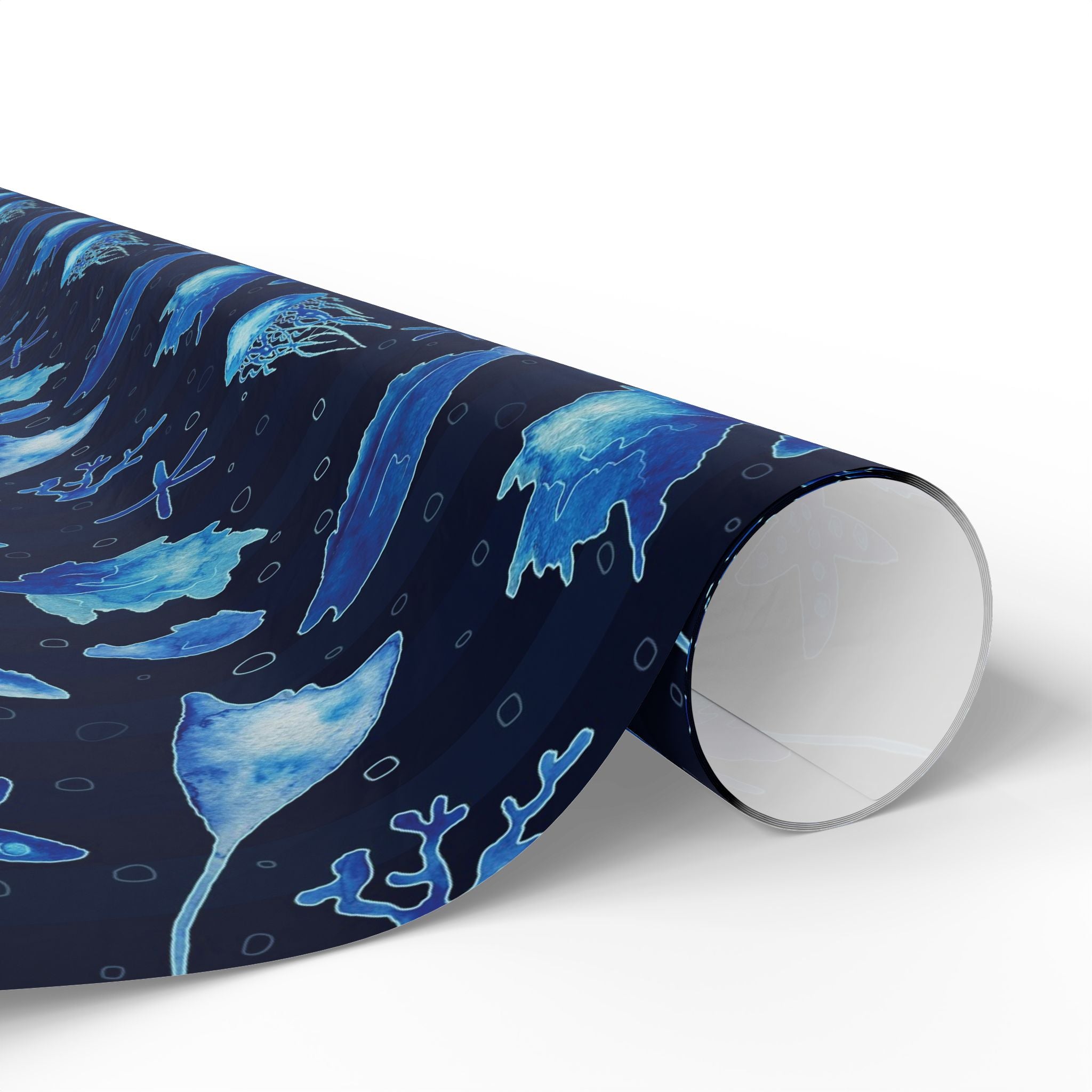 ocean-blue-wrapping-papers-sea-fish-medusa-watercolor-gift-wrap-underwater-theme-party-supplies-gift-wrapping-sheets-nautical