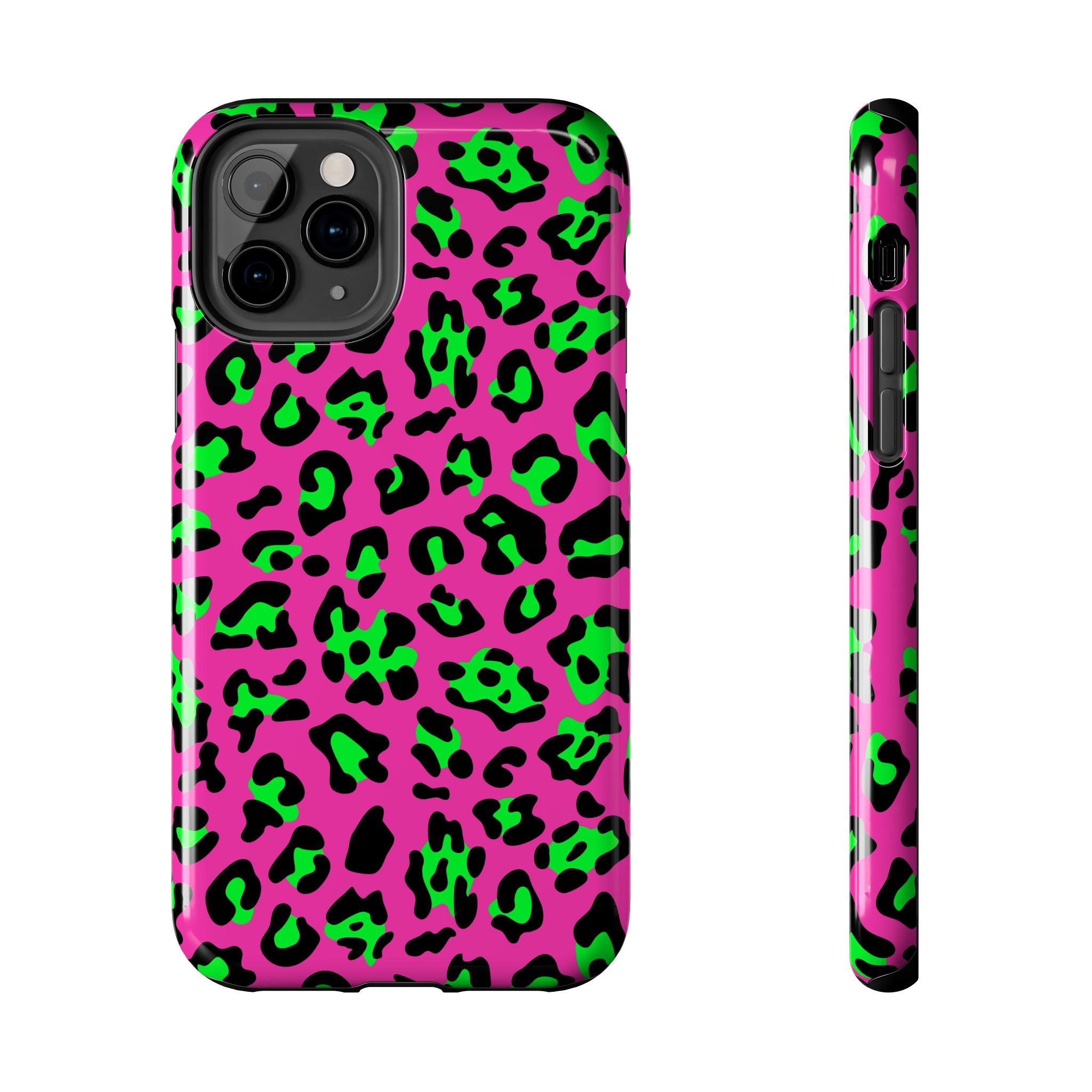neon-green-pink-leopard-iphone-tough-case-stylish-phone-cover-protective-cellphone-case-trendy-smartphone-accessory-gift-for-