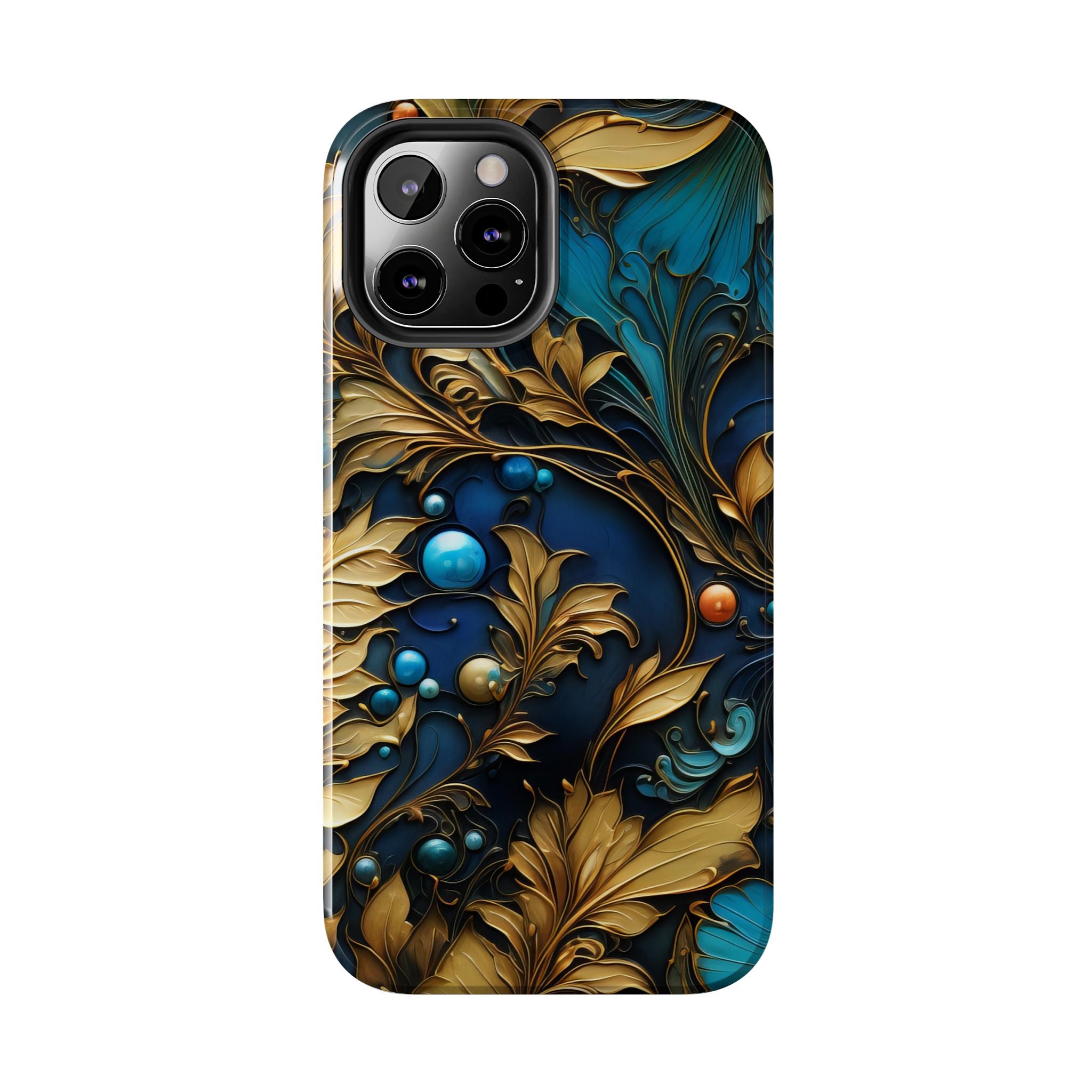 textured-art-nouveau-floral-tough-phone-case-cottagecore-iphone-case-unique-floral-phone-cover-vintage-style-iphone-case-prot