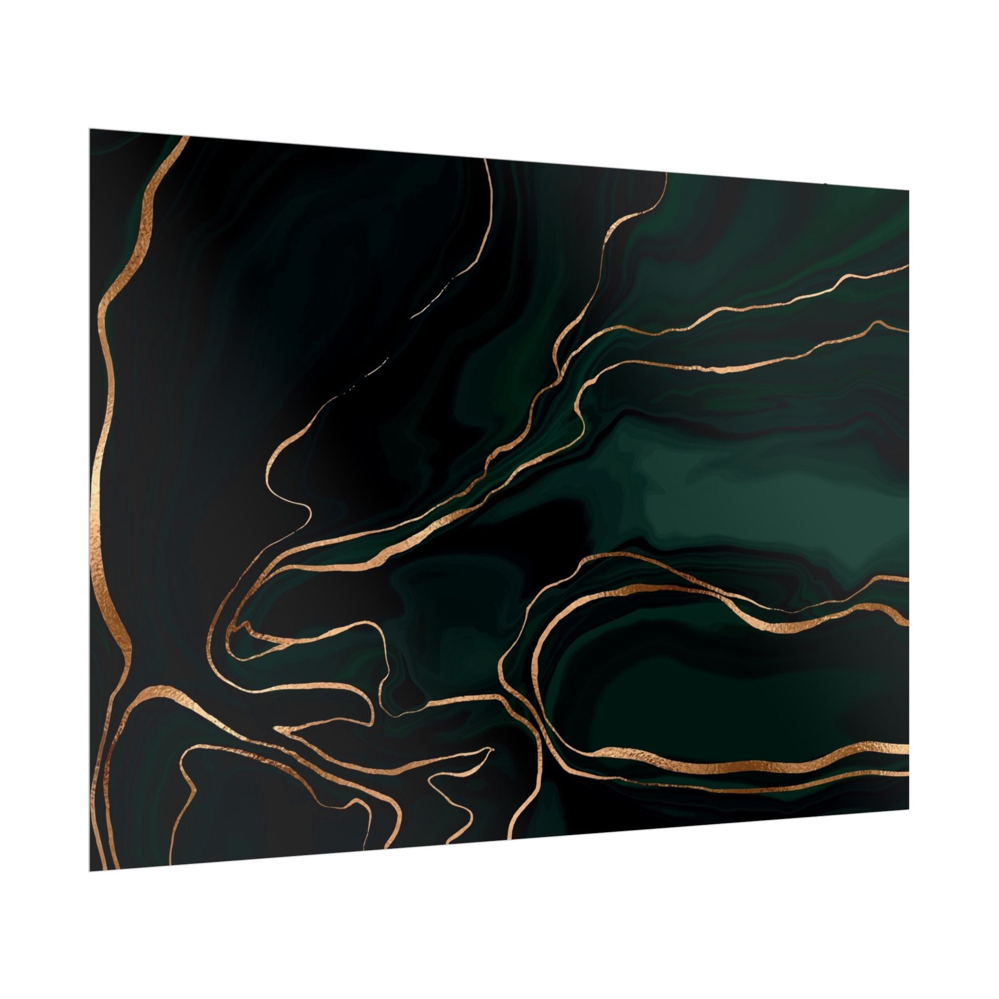 Abstract Green Gold Poster Print - Wall Art, Home Decor, Office Decor, Green Canvas Bedroom, Modern Art, Green Print