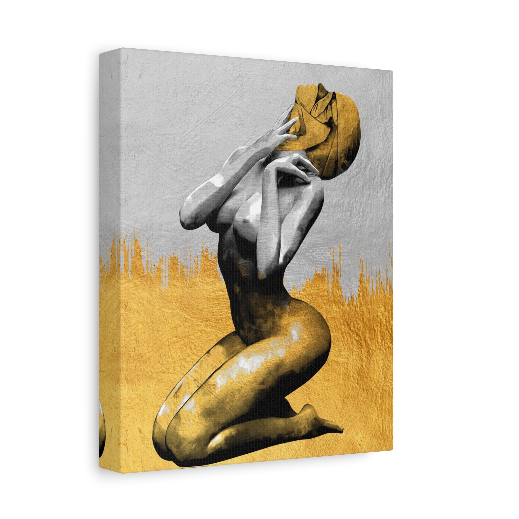 canvas-print-modern-art-nude-art-golden-decor-stretched-matte-canvas-wall-art-for-living-room-alternative-art-print-artwork