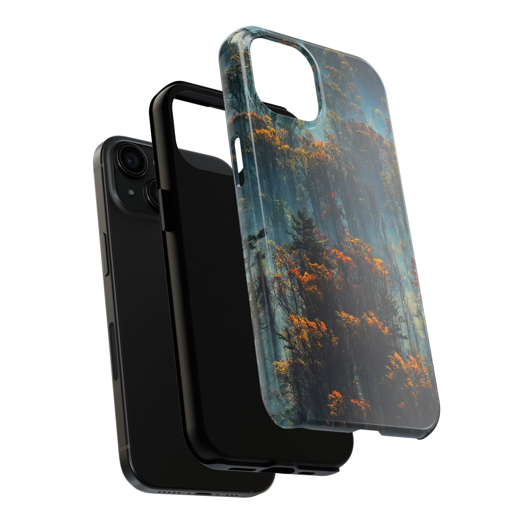 iphone-tough-case-misty-forrest-foggy-fall-iphone-covers-protective-smartphone-cover-nature-lover-gift-adventure-accessory