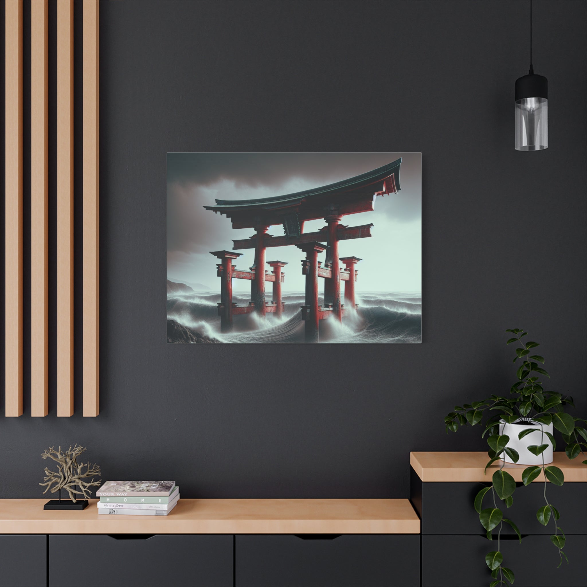 canvas-art-japanese-torri-gate-geisha-wall-decor-matte-stretched-artwork-home-decoration-asian-inspired-painting-oriental-roo