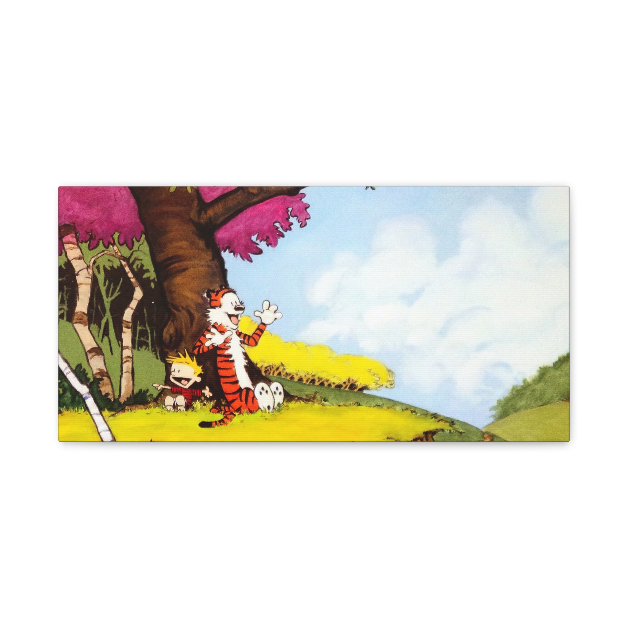 Calvin and Hobbes Canvas Wall Art - Nostalgic Comic Strip Poster for Kids Room & Nursery Room Decor - Adventure Theme Print