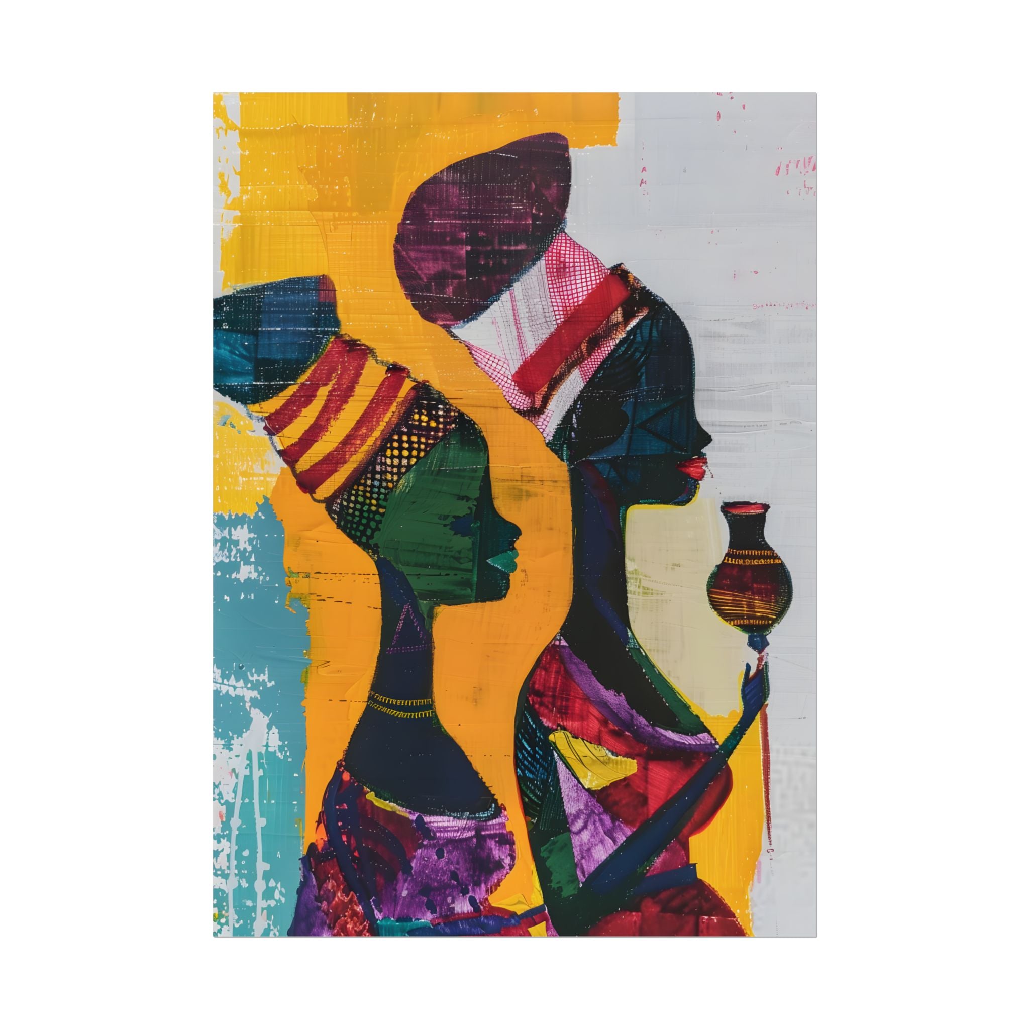 Traditional African Woman Poster Wall Art, African Portrait, Afrocentric, Tribal Home Art, Afro American Art, Ethnic Wall Decor