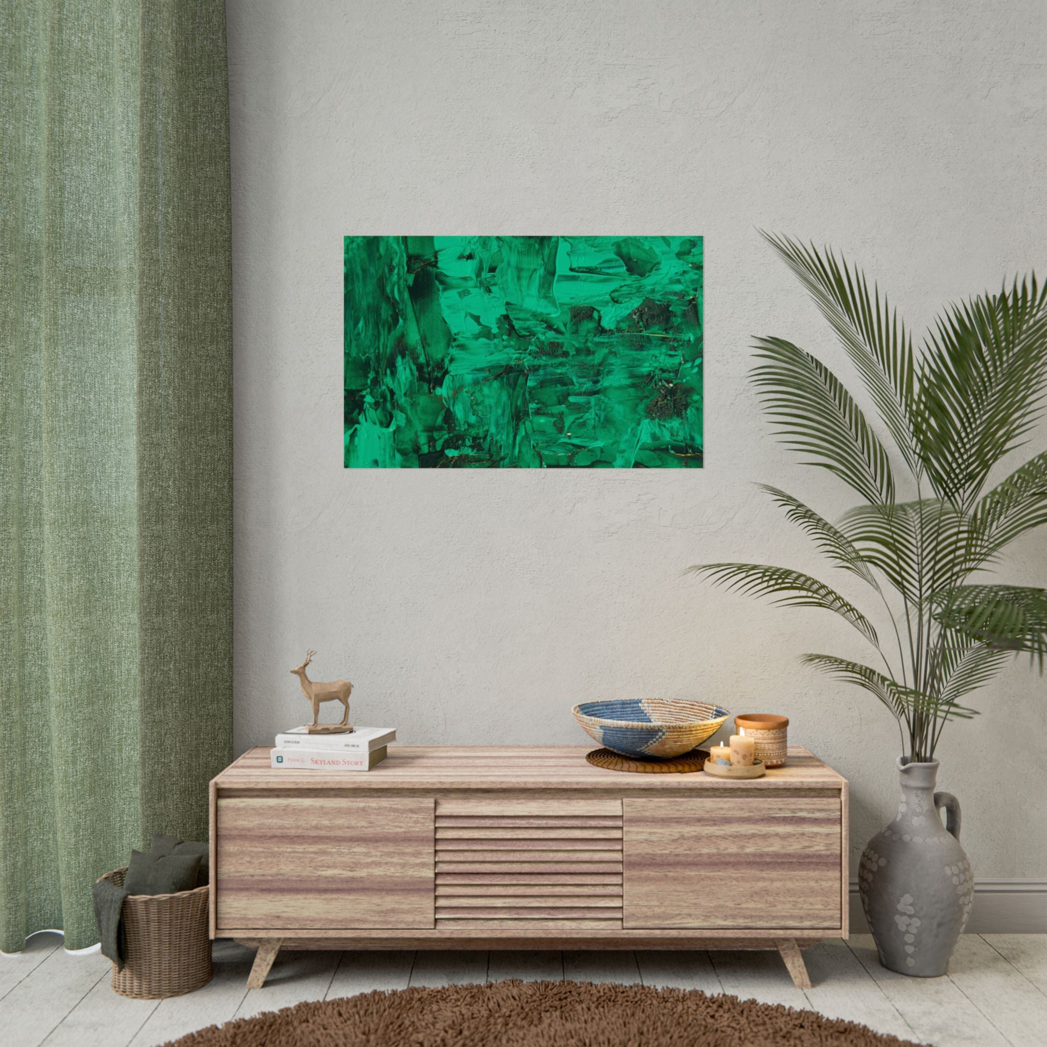 Abstract Green Poster Wall Art, Home Decor, Office Decor, Green Canvas Bedroom, Green Poster Print, Modern Art, Green Wall Decor