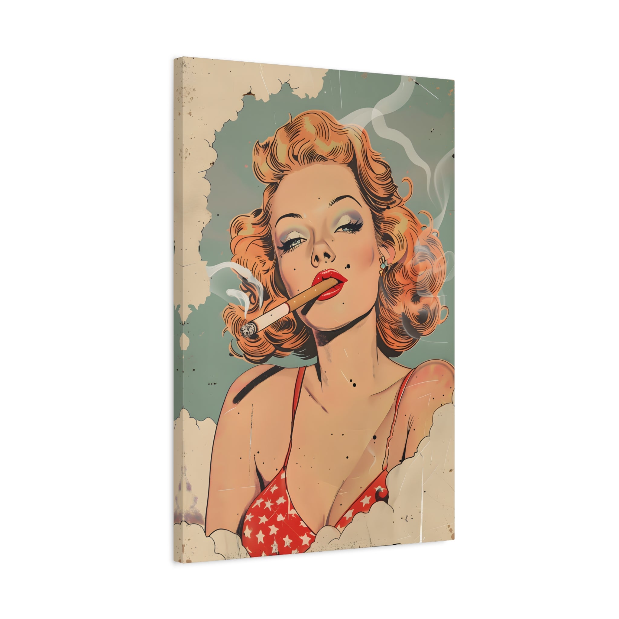 vintage-pin-up-girl-canvas-print-matte-canvas-stretched-wall-art-retro-pinup-poster-pin-up-illustration-home-decor-wall-hangi