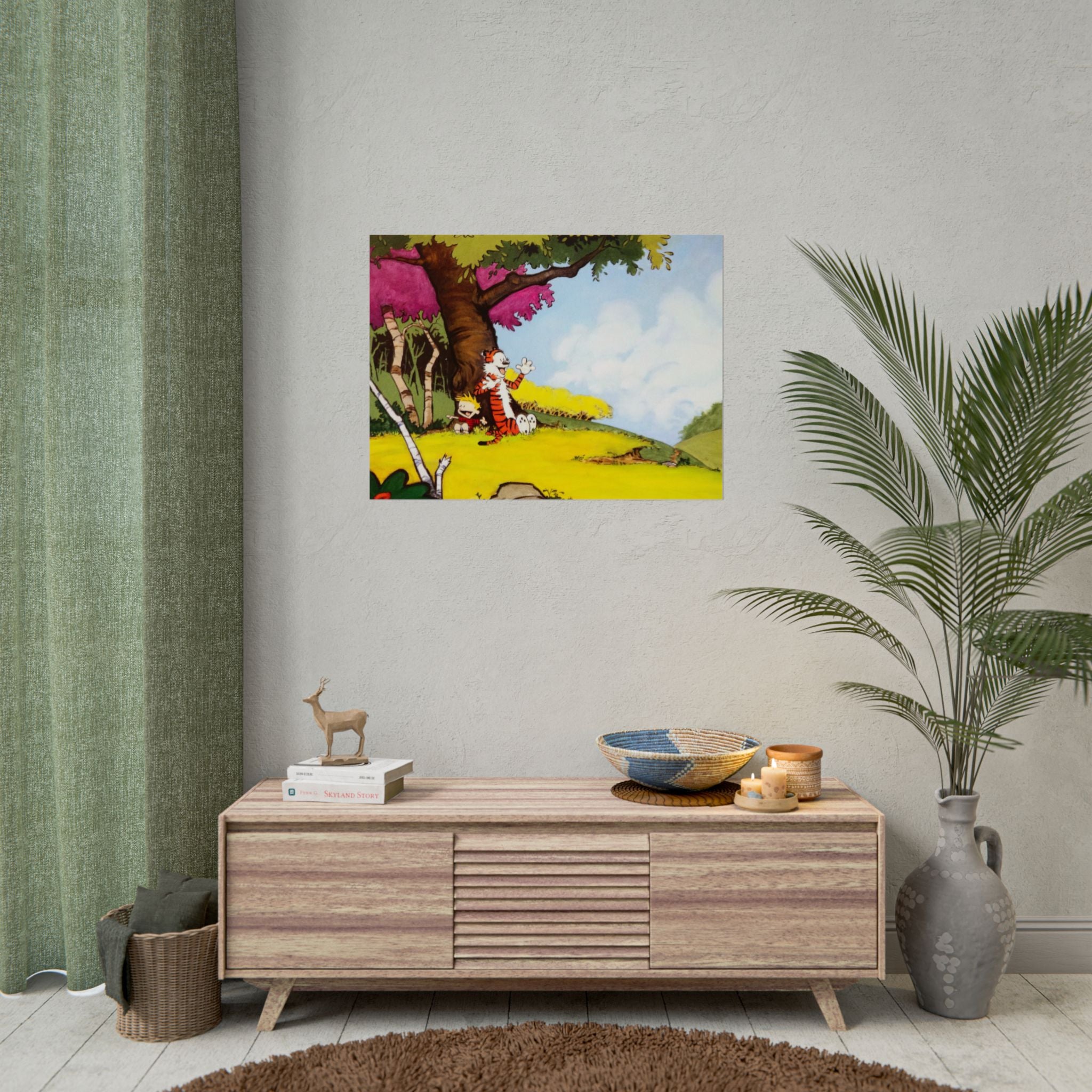 Calvin and Hobbes Poster Wall Art - Nostalgic Cartoon Wall Decor - Unique Birthday Gift for Fans - Timeless Comic Book Design