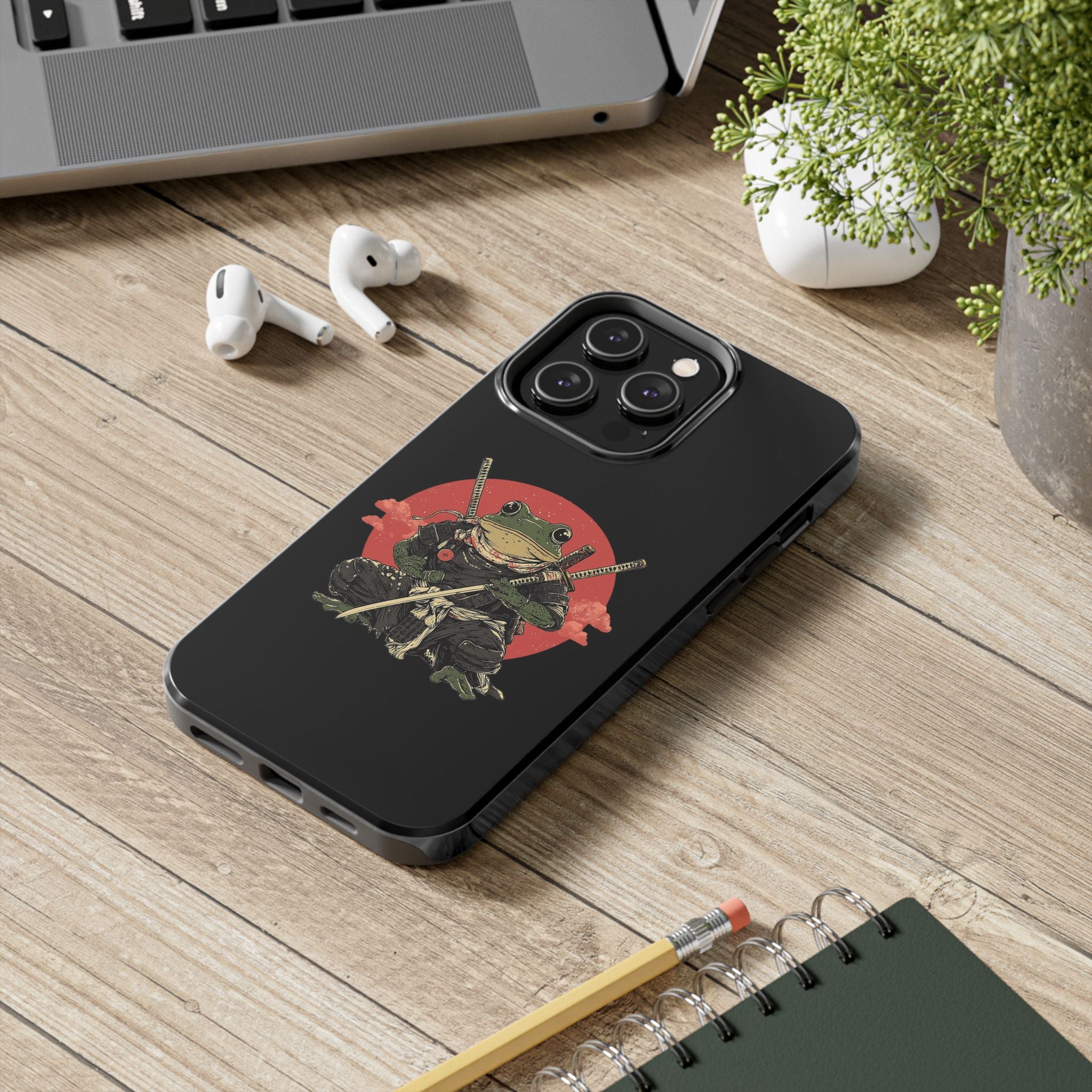 retro-vintage-ninja-frog-iphone-tough-case-red-sun-japanese-samurai-frog-design-ninja-warrior-black-iphone-hard-cover