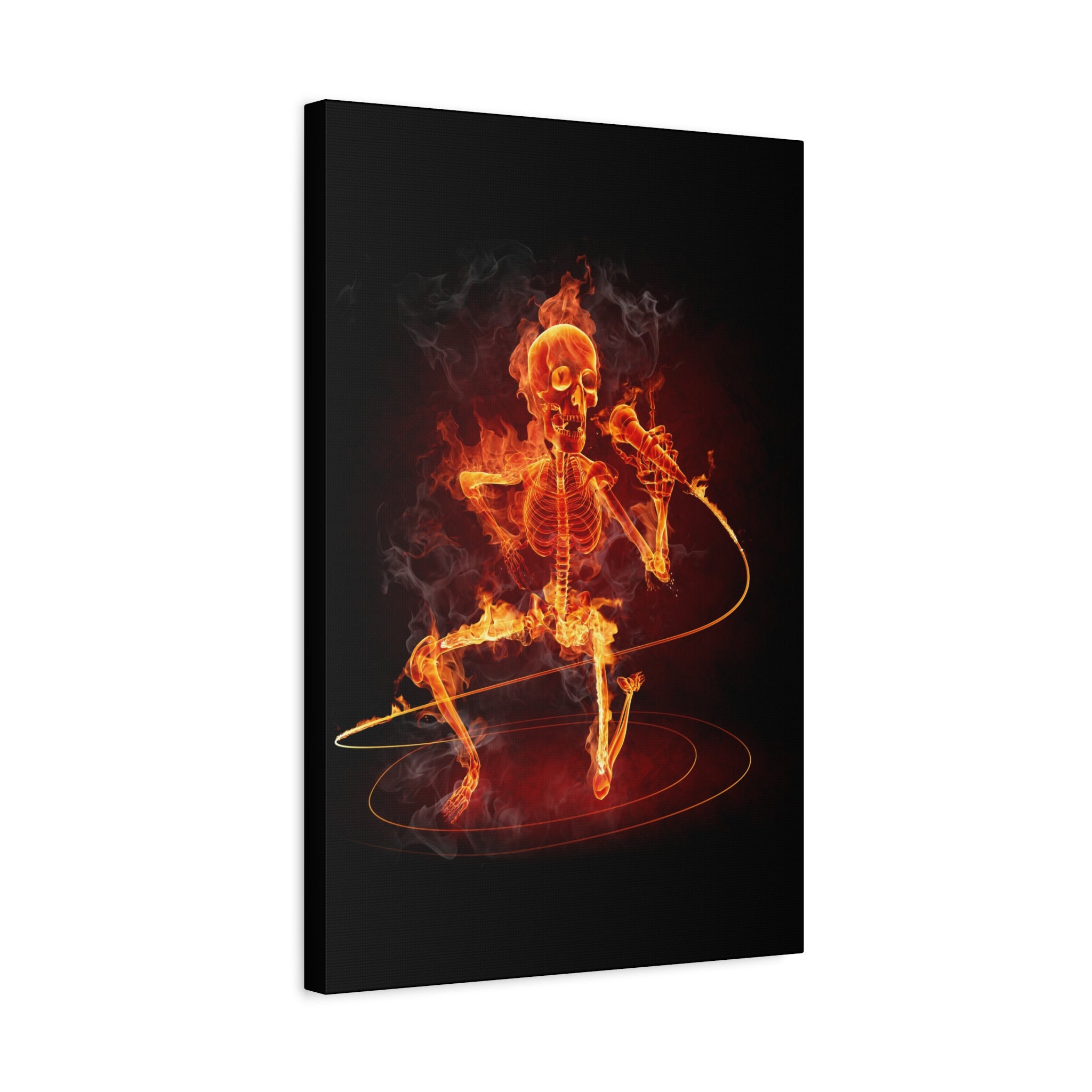 canvas-print-music-microphone-bones-fire-skull-home-decor-living-room-decor-rockn-roll-decor