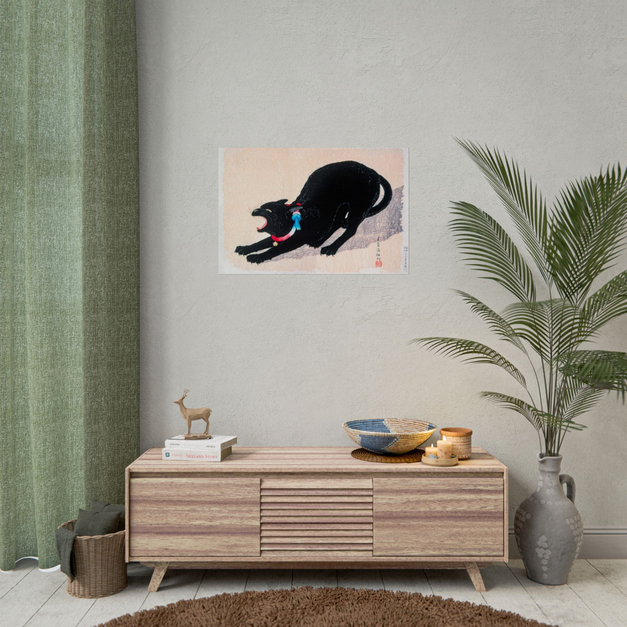 black-cat-hissing-poster-print-rolled-wall-art-for-cat-lovers-cat-art-decor-cat-themed-home-decor-gift-for-cat-owners-cat-wal