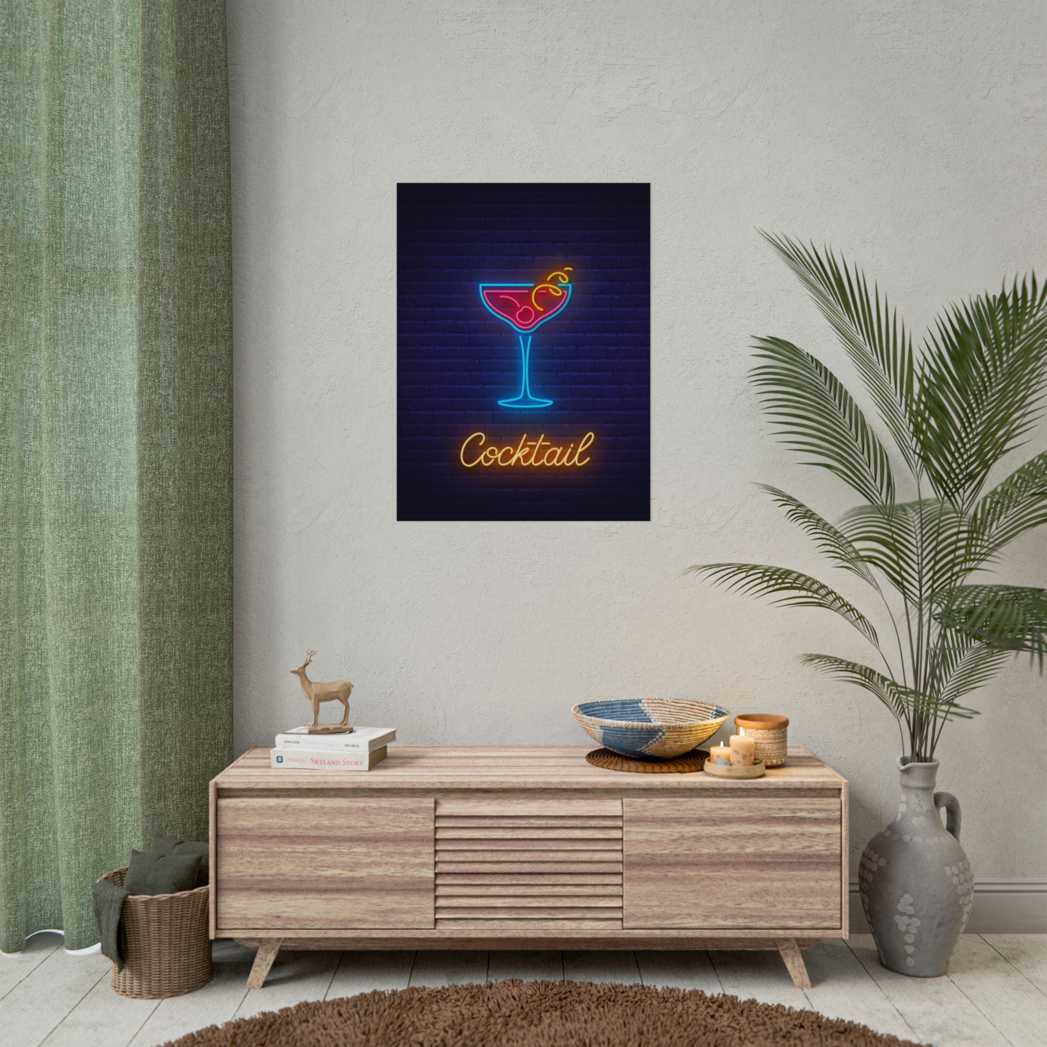 cocktail-neon-martini-poster-wall-art-decor-large-poster-artwork-cocktail-print-bar-decor-kitchen-wall-art