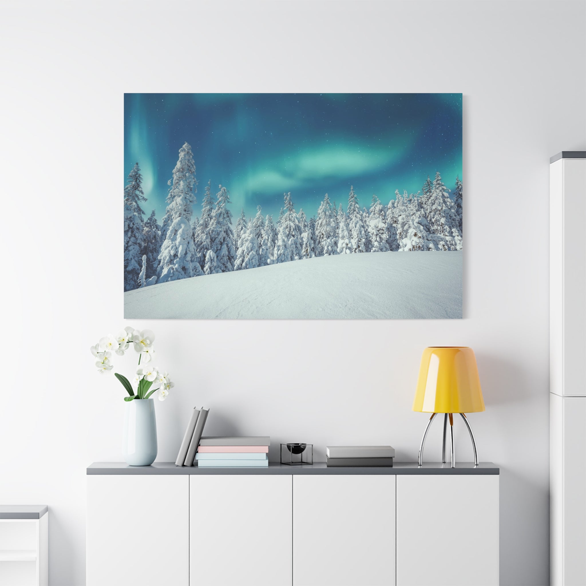 winter-canvas-wall-art-print-winter-tree-aurora-borealis-winter-decor-matte-canvas