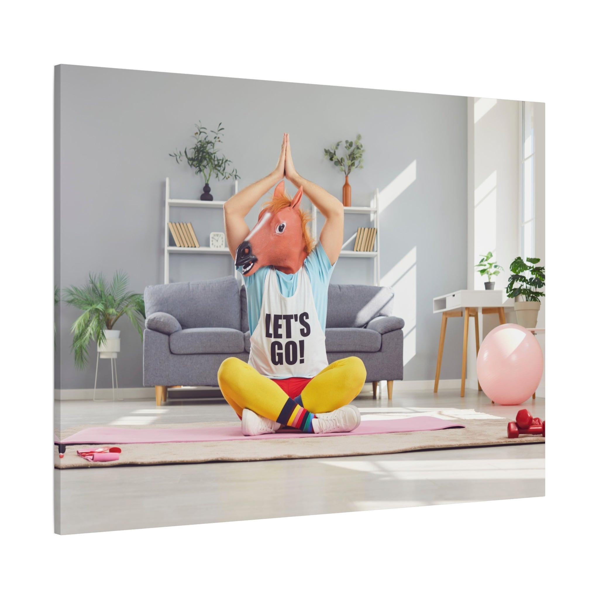 yoga-canvas-funny-horse-mask-matte-wall-art-stretched-decoration-home-decor-gift-poster-print-artwork