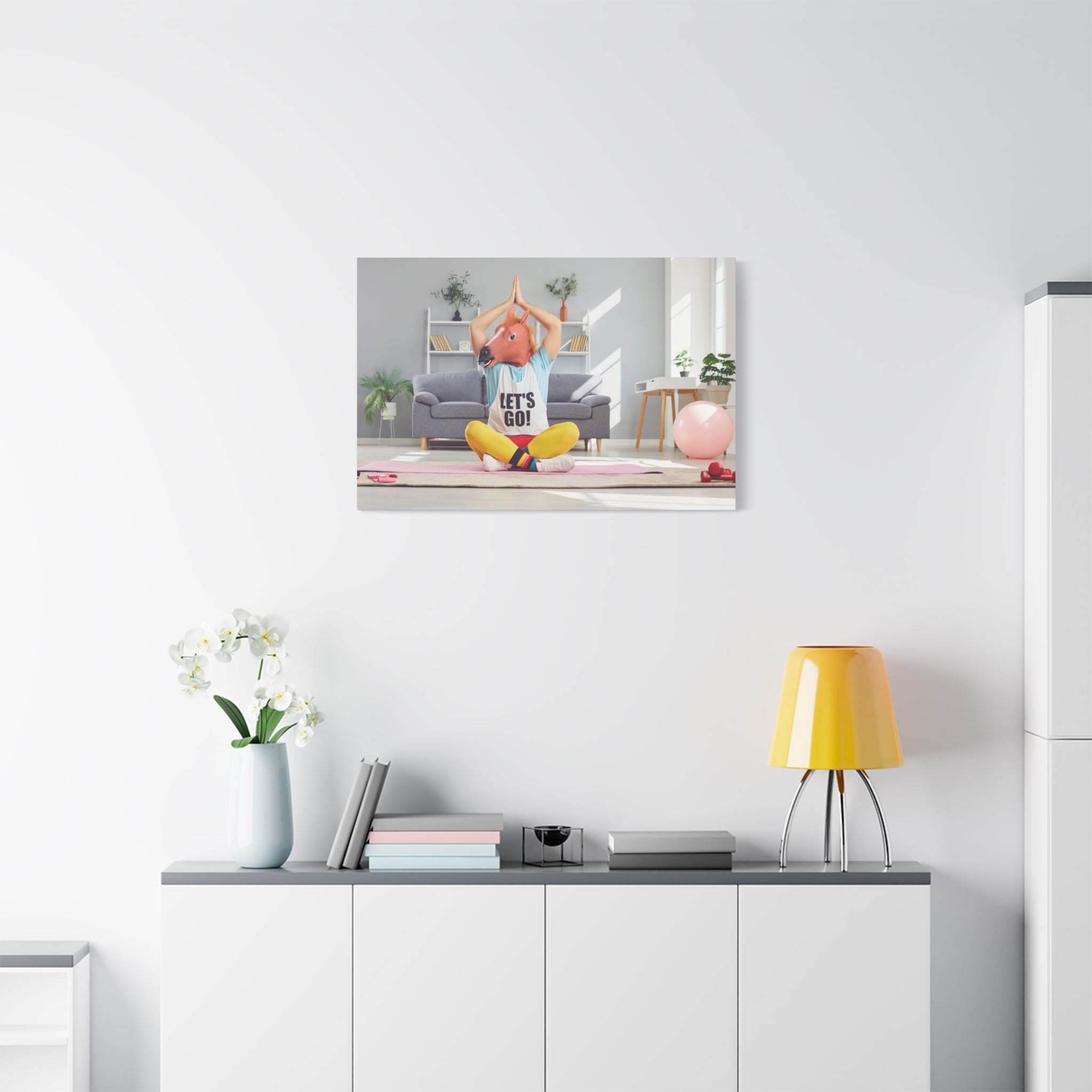 yoga-canvas-funny-horse-mask-matte-wall-art-stretched-decoration-home-decor-gift-poster-print-artwork