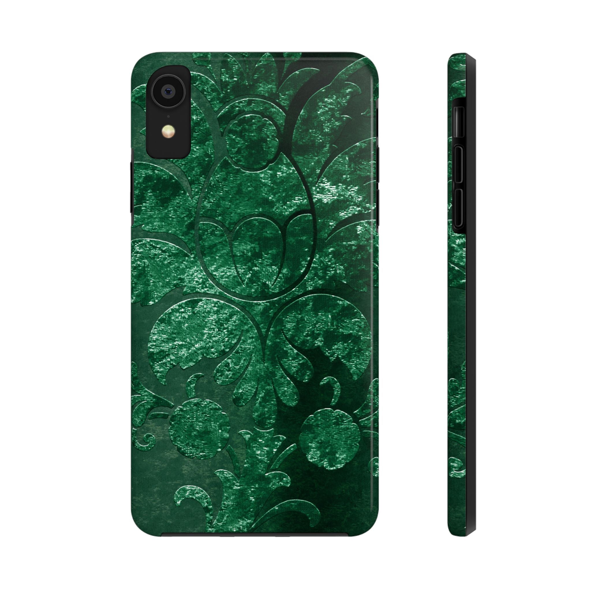 embossed-emerald-velvet-tough-iphone-case-protective-iphone-cover-heavy-duty-iphone-case-rugged-phone-case-durable-smartphone