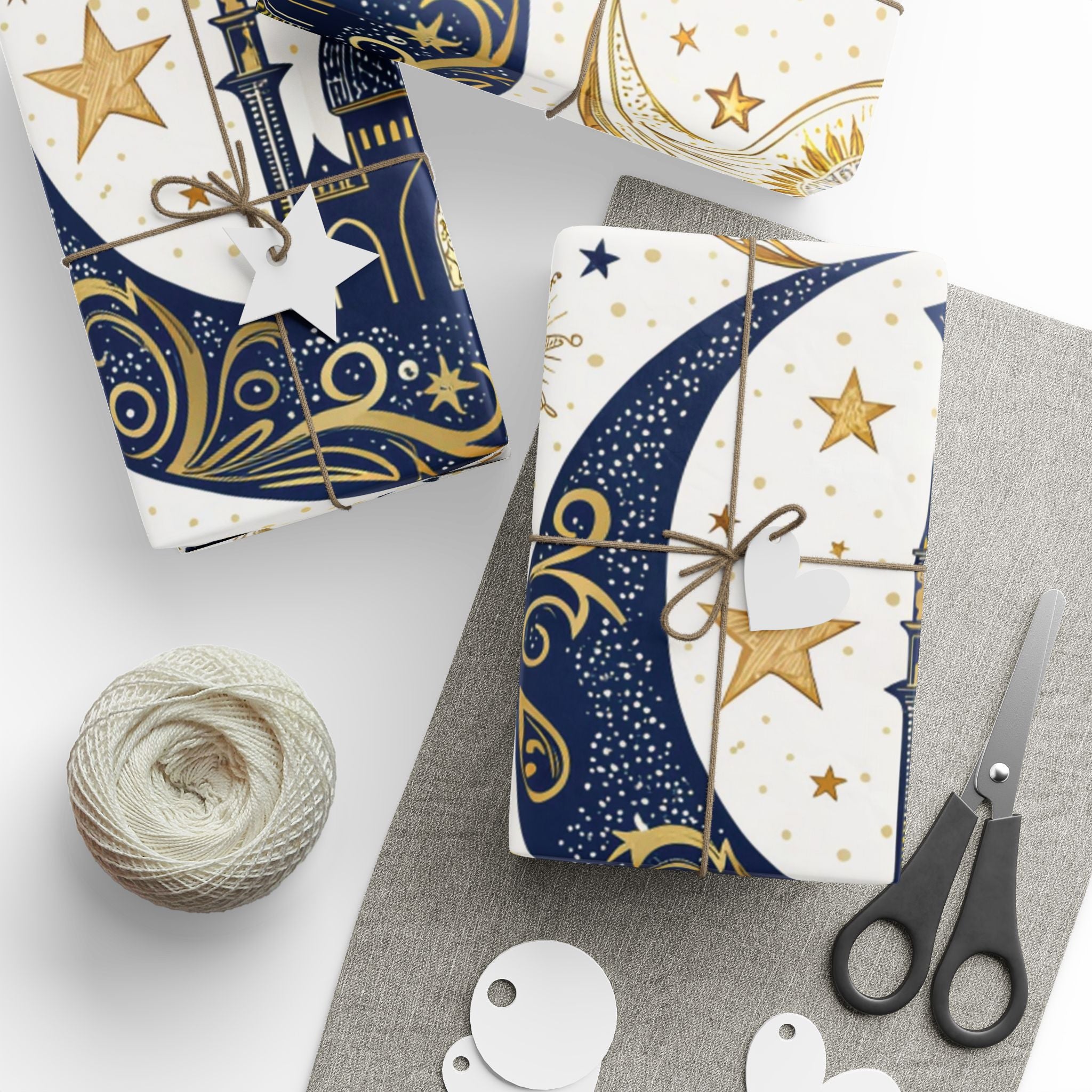 ramadan-night-wrapping-papers-islamic-crescent-moon-gift-wrap-mosque-silhouette-eid-holiday-supplies-festive-present-packagin