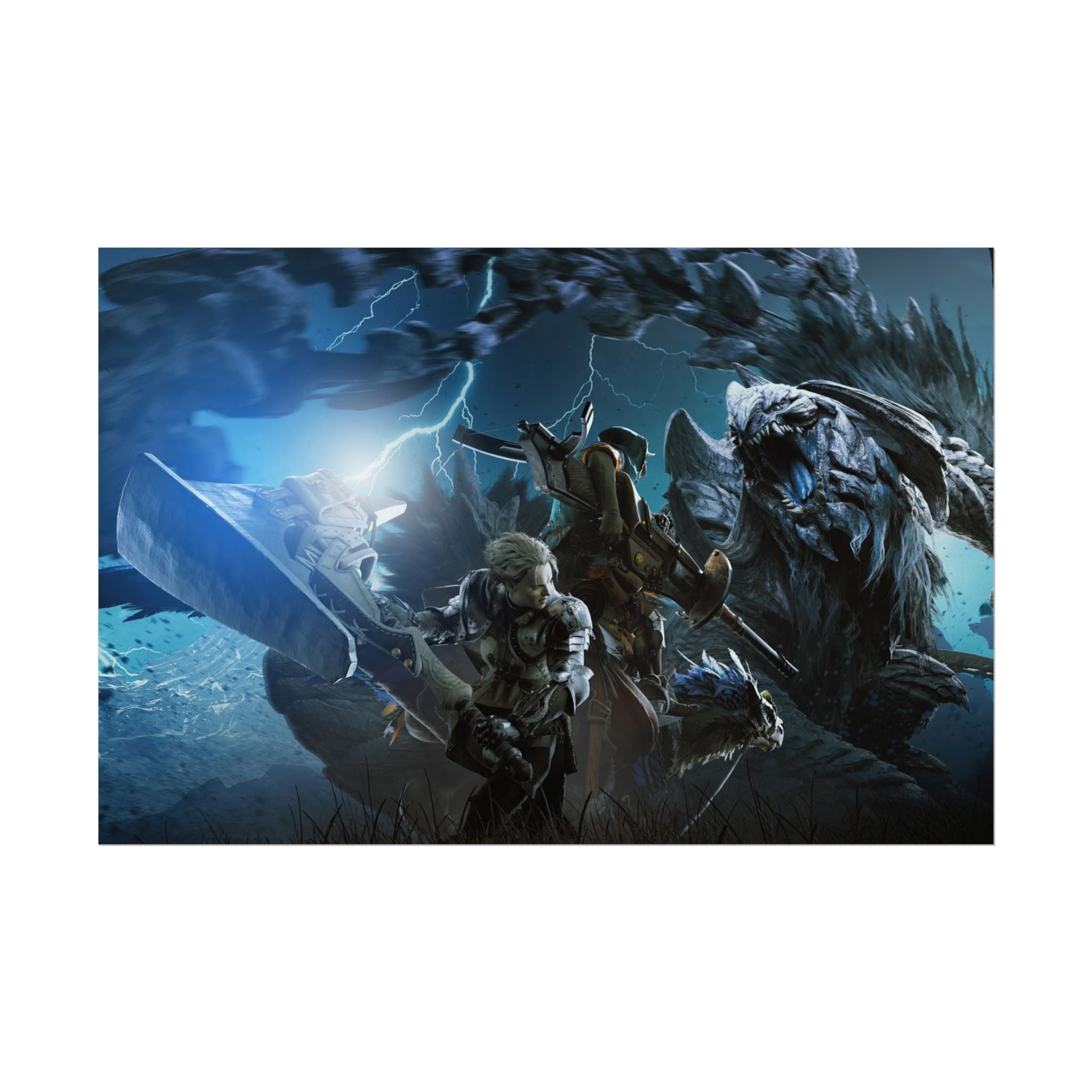 monster-hunter-poster-wall-art-matte-print-home-decor-gaming-poster-art-gamer-gift-video-game-art-hunter-fan